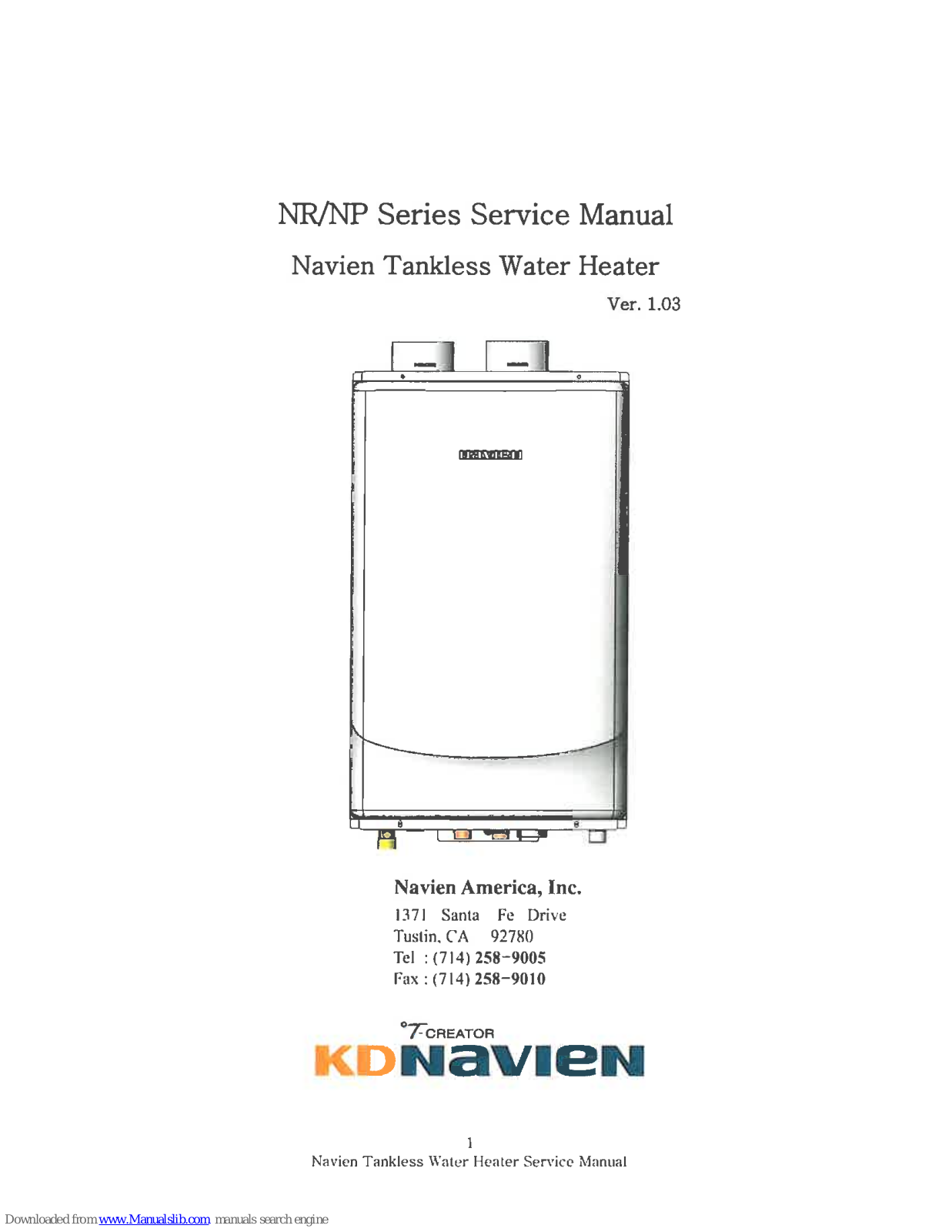 Navien NR, NP Service Manual