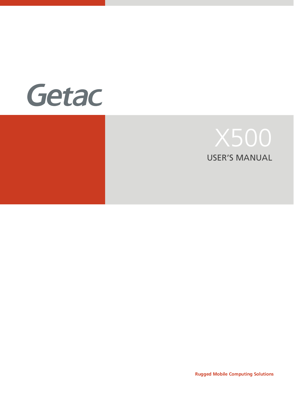 Getac X500 Owner's Manual