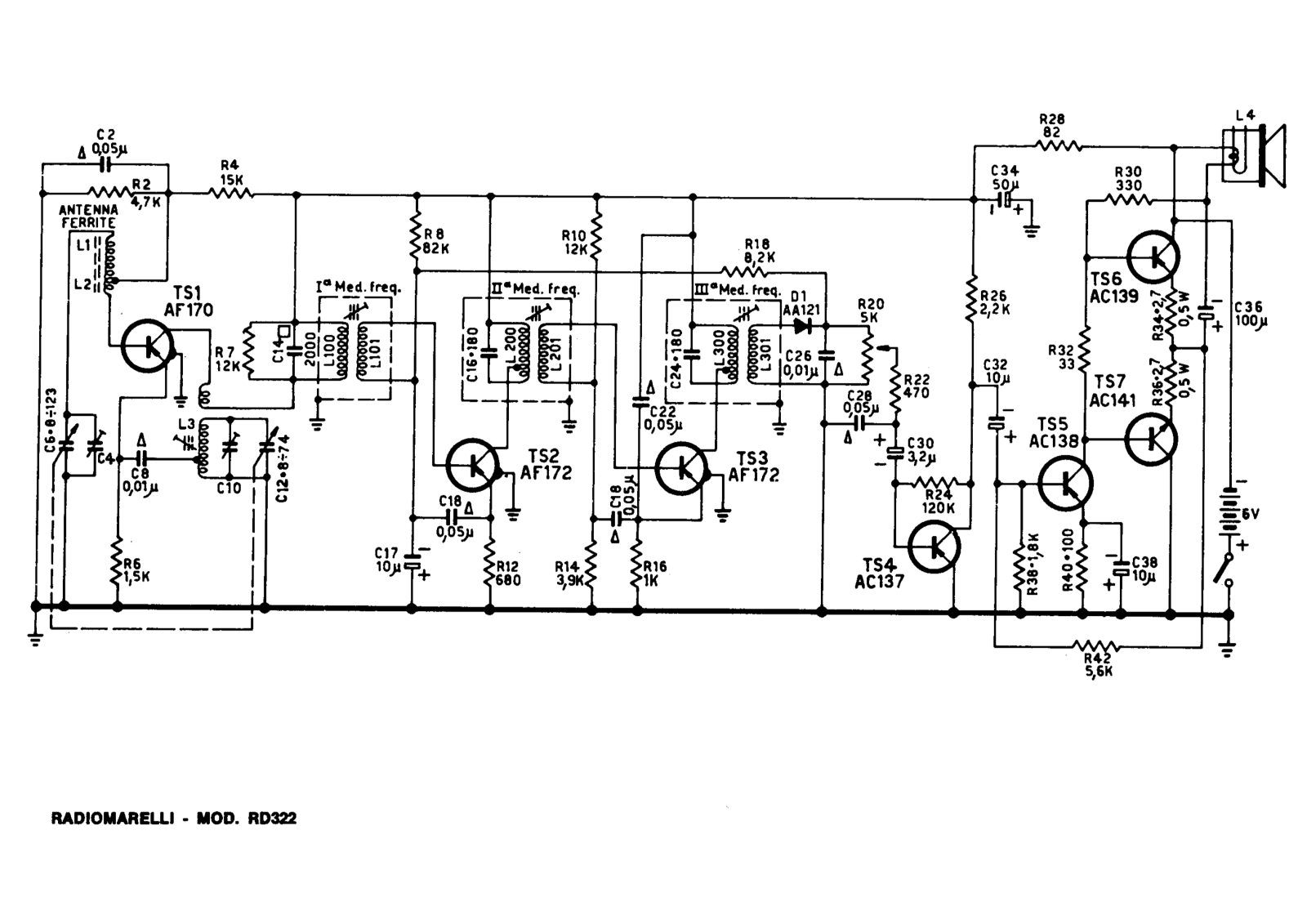 Radiomarelli rd322 schematic