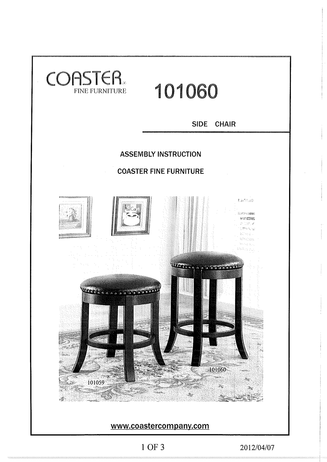 Coaster 101060 User Manual