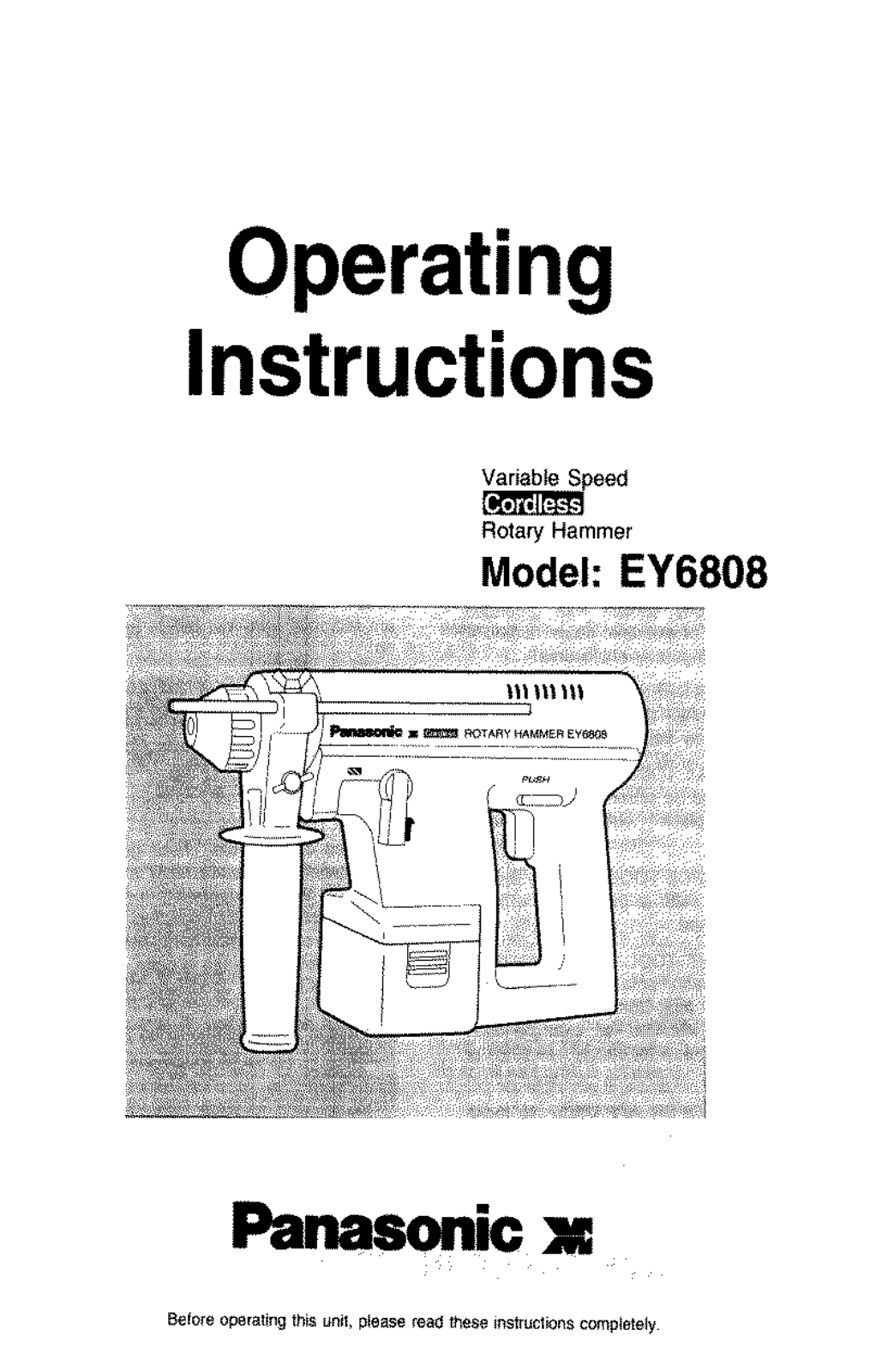 Panasonic ey-6808 Operation Manual