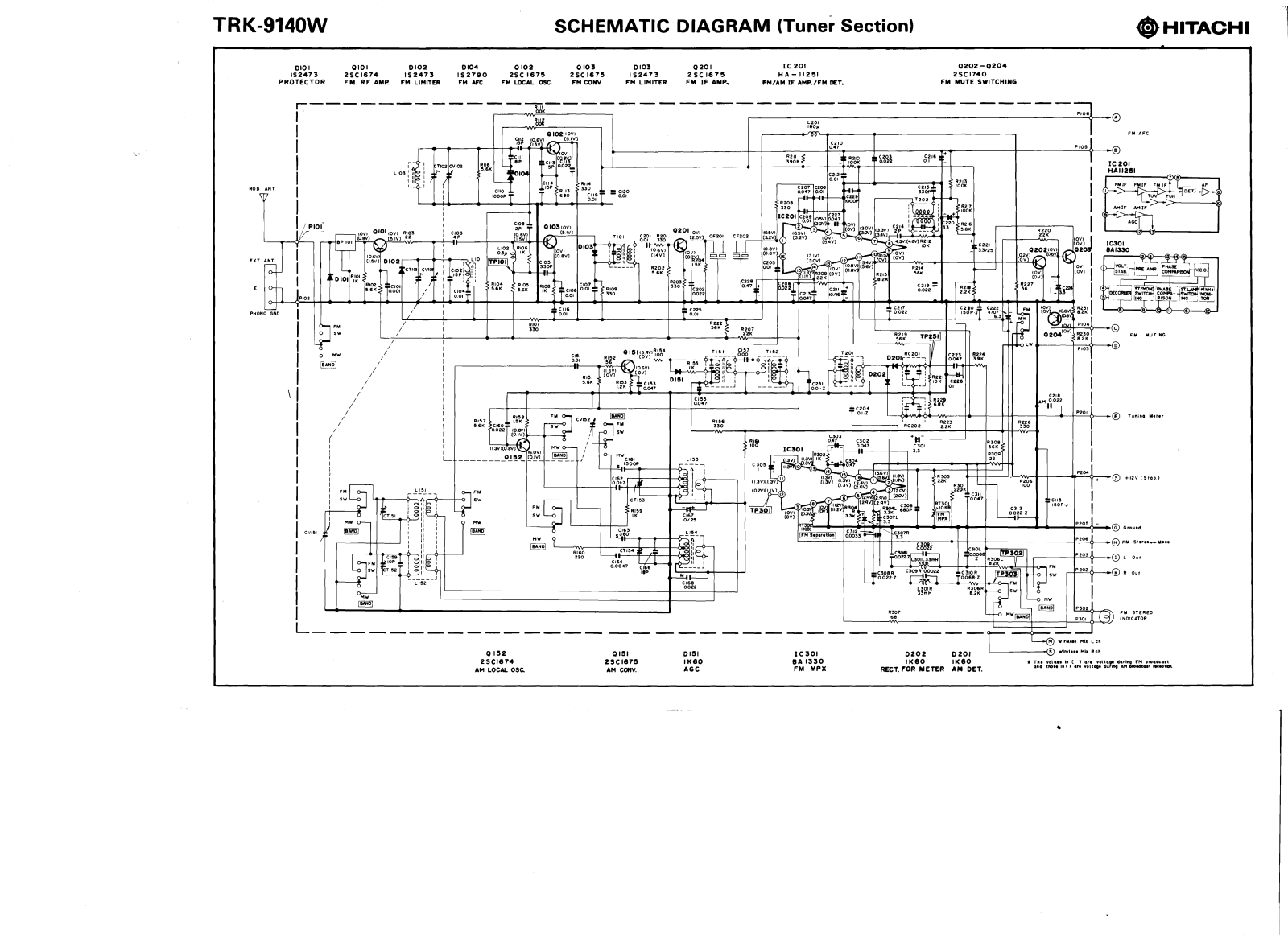 Hitachi TRK-9140-W Schematic