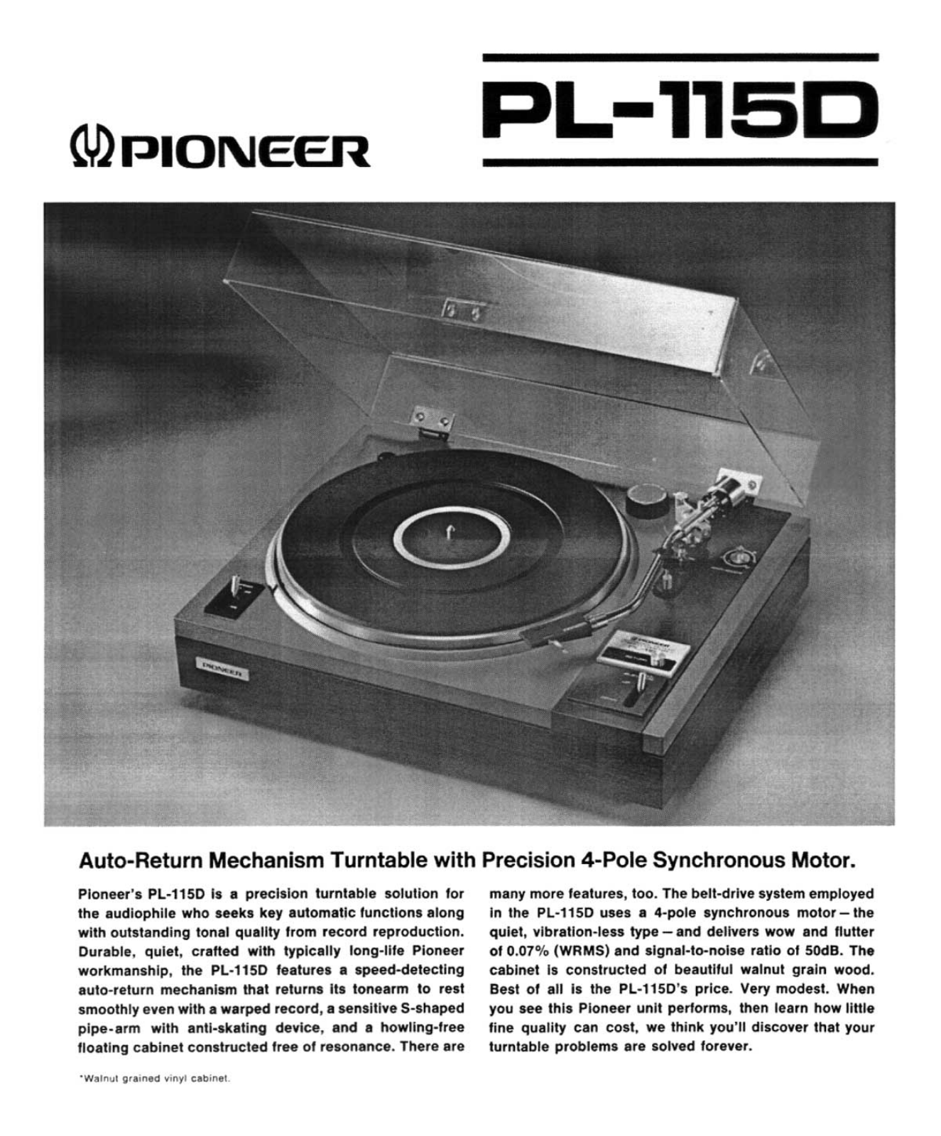 Pioneer PL-115-D Brochure