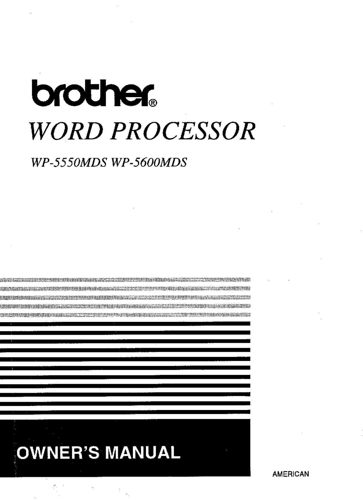 Brother WP5600MDS Owner's Manual