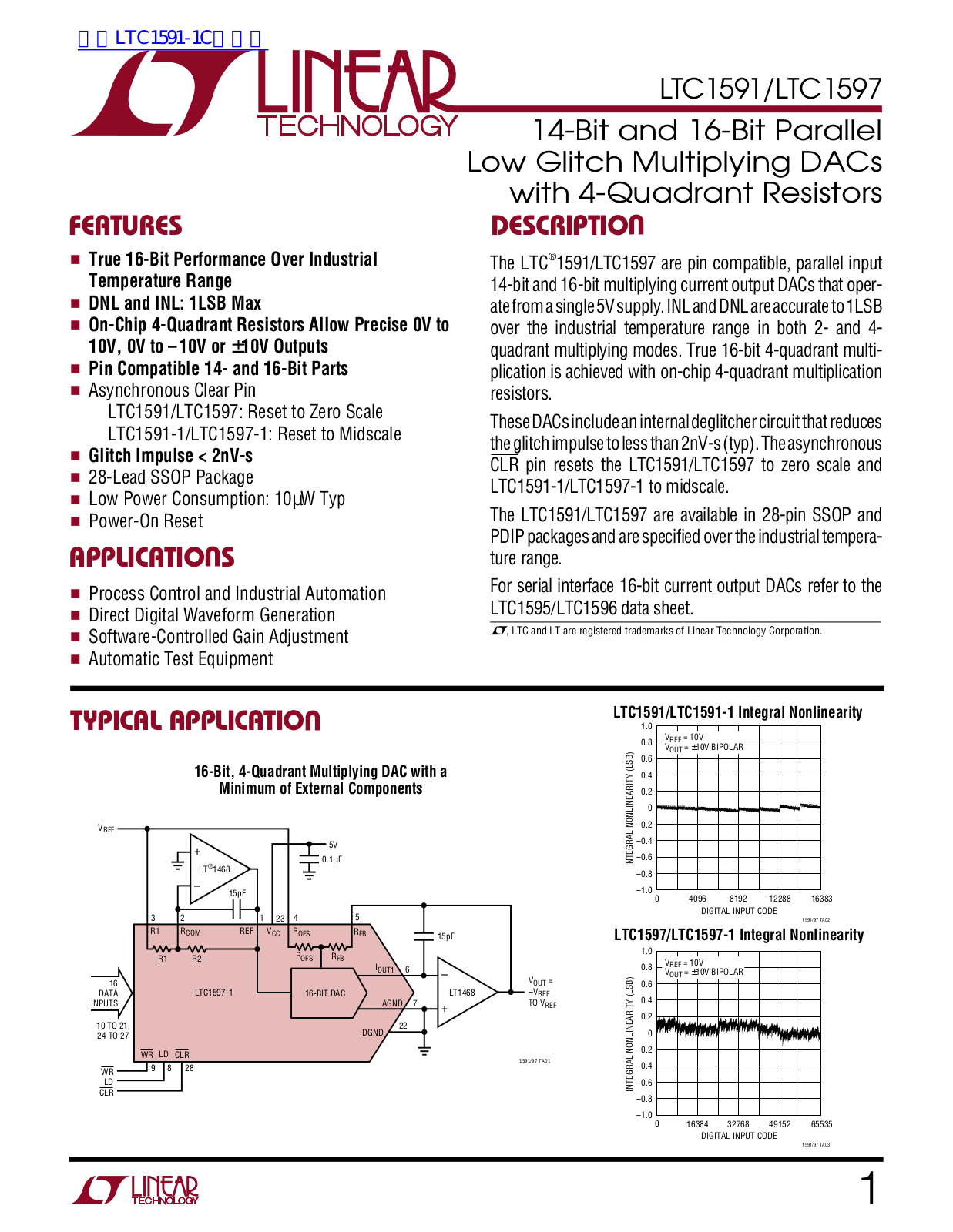 LINEAR TECHNOLOGY LTC1591 Technical data