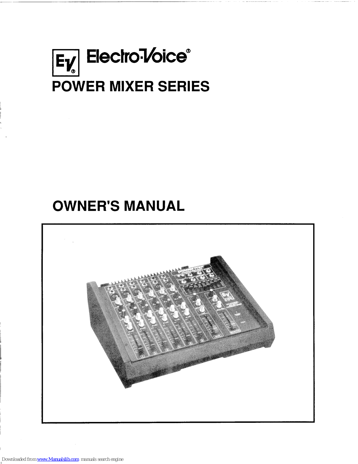 Electro-Voice power mixer series Owner's Manual