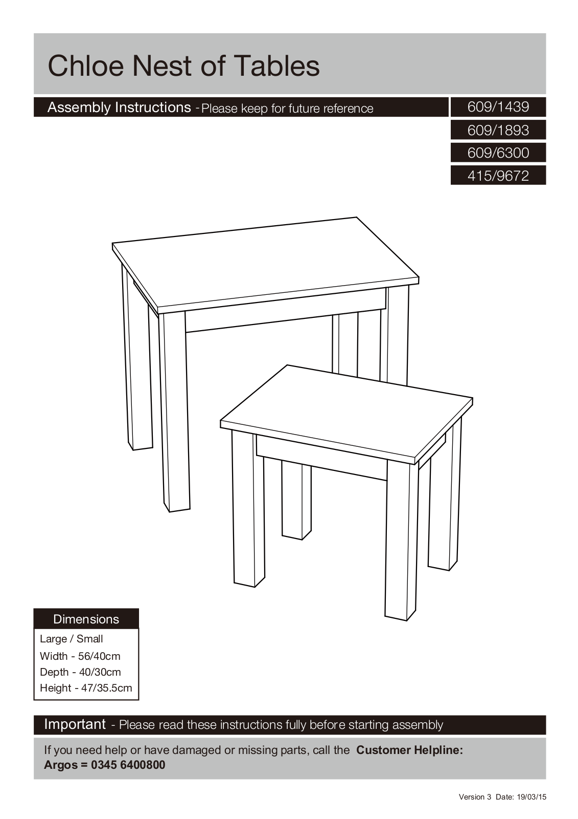 ARGOS 609/1439, 609/1893, 609/3688, 609/6300 User guide - ManualMachine.com