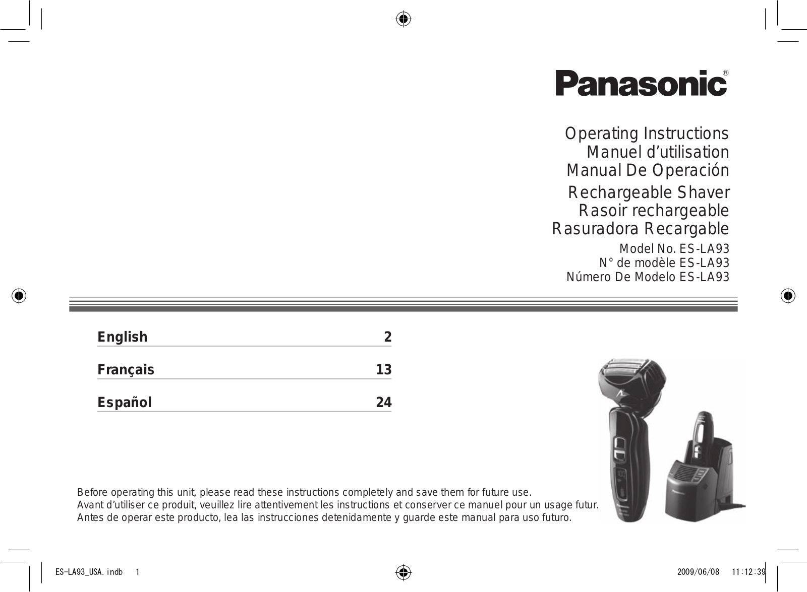 Panasonic ESLA93K, ESLA93 User Manual