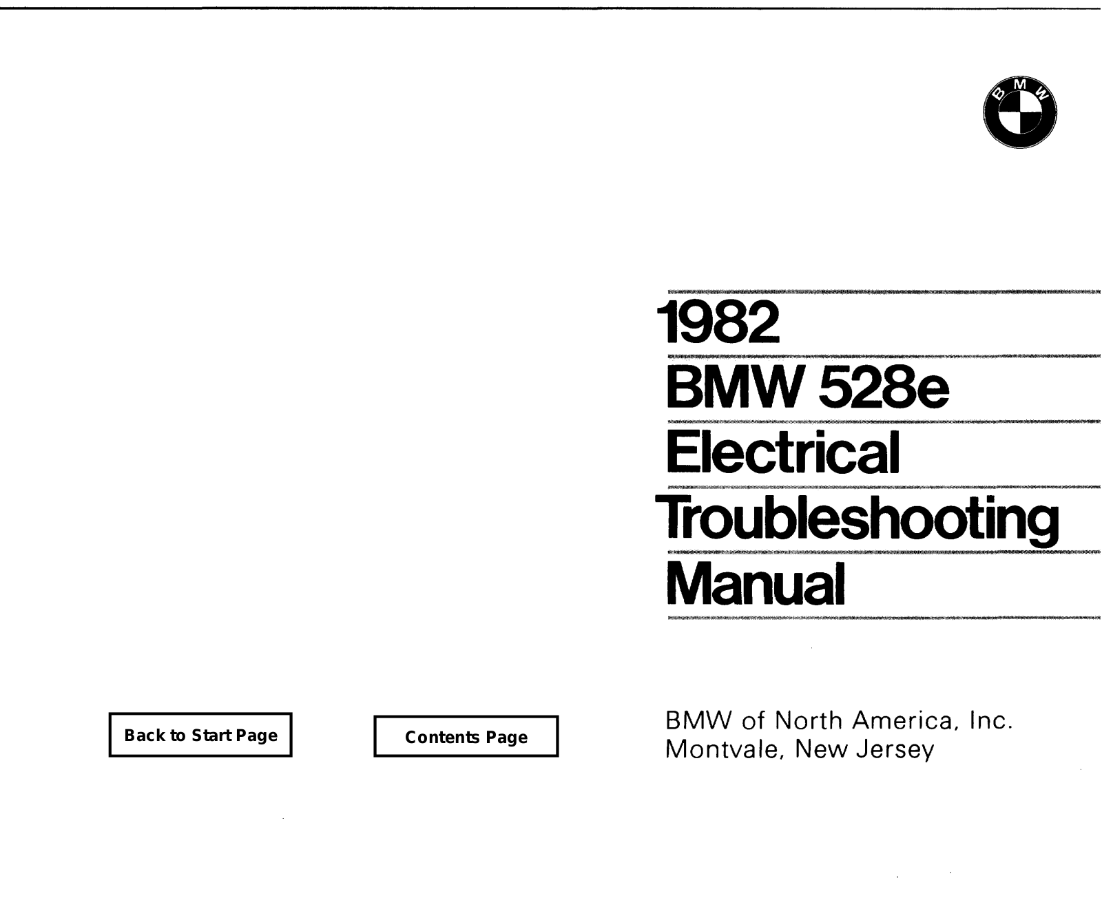 BMW 528 1982 User Manual