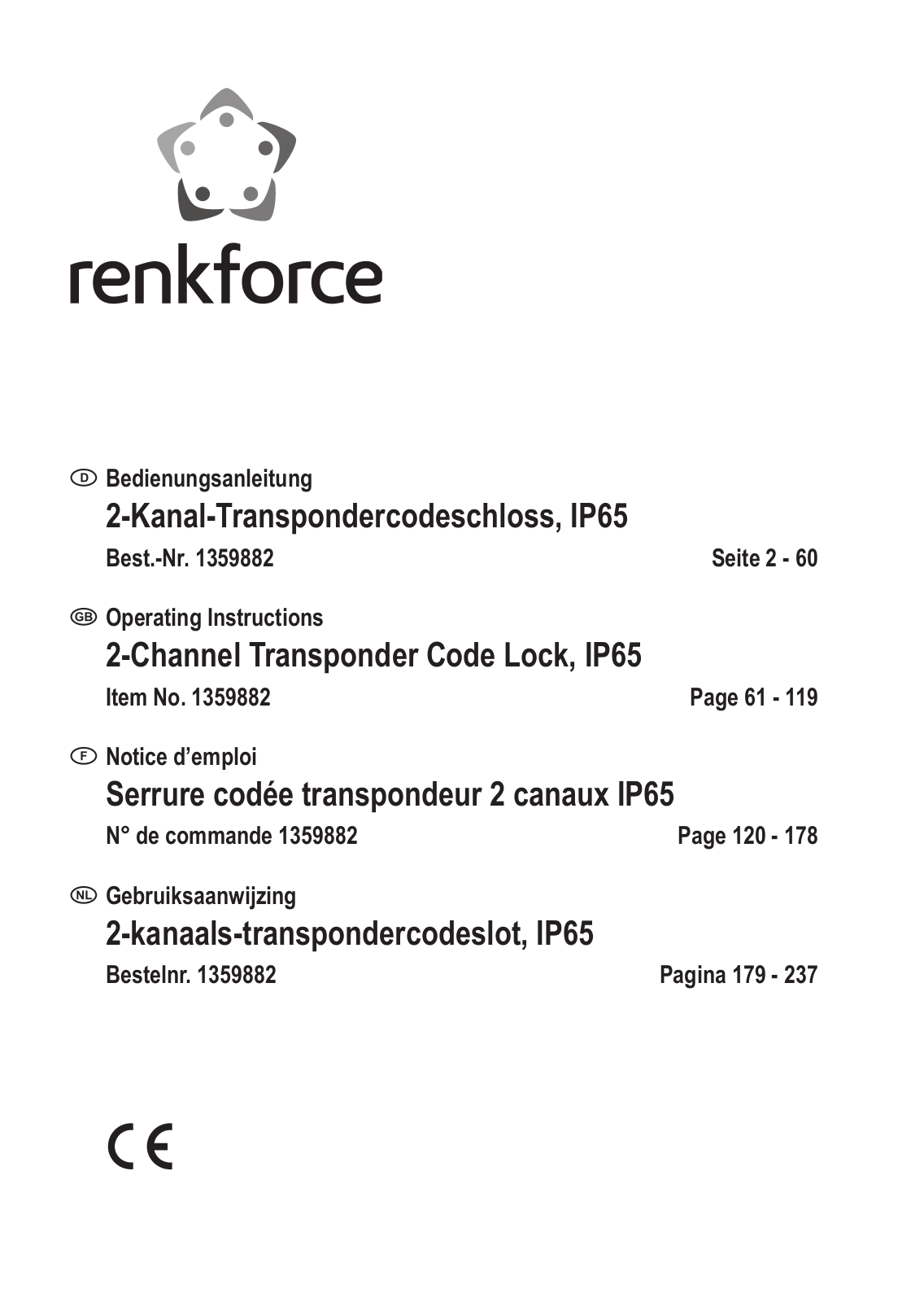 Renkforce DK-2891A Operating Instructions