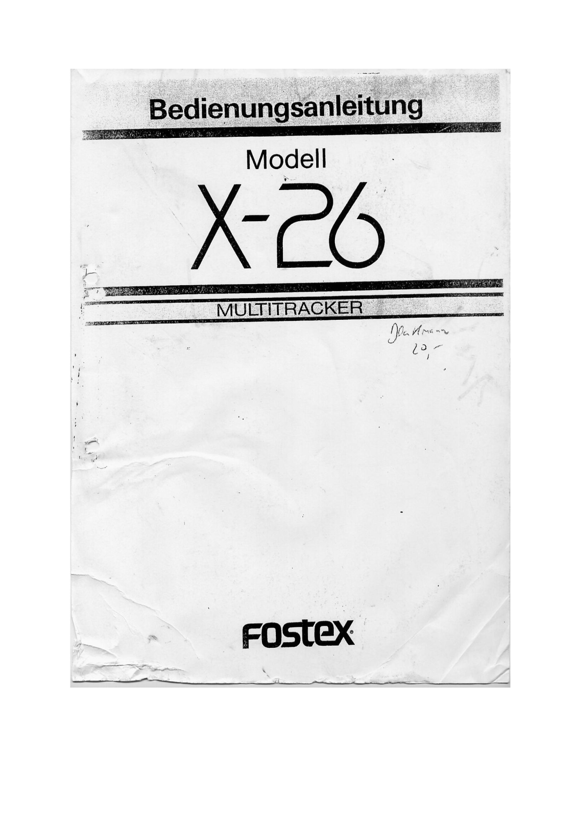 Fostex X-26 User Manual