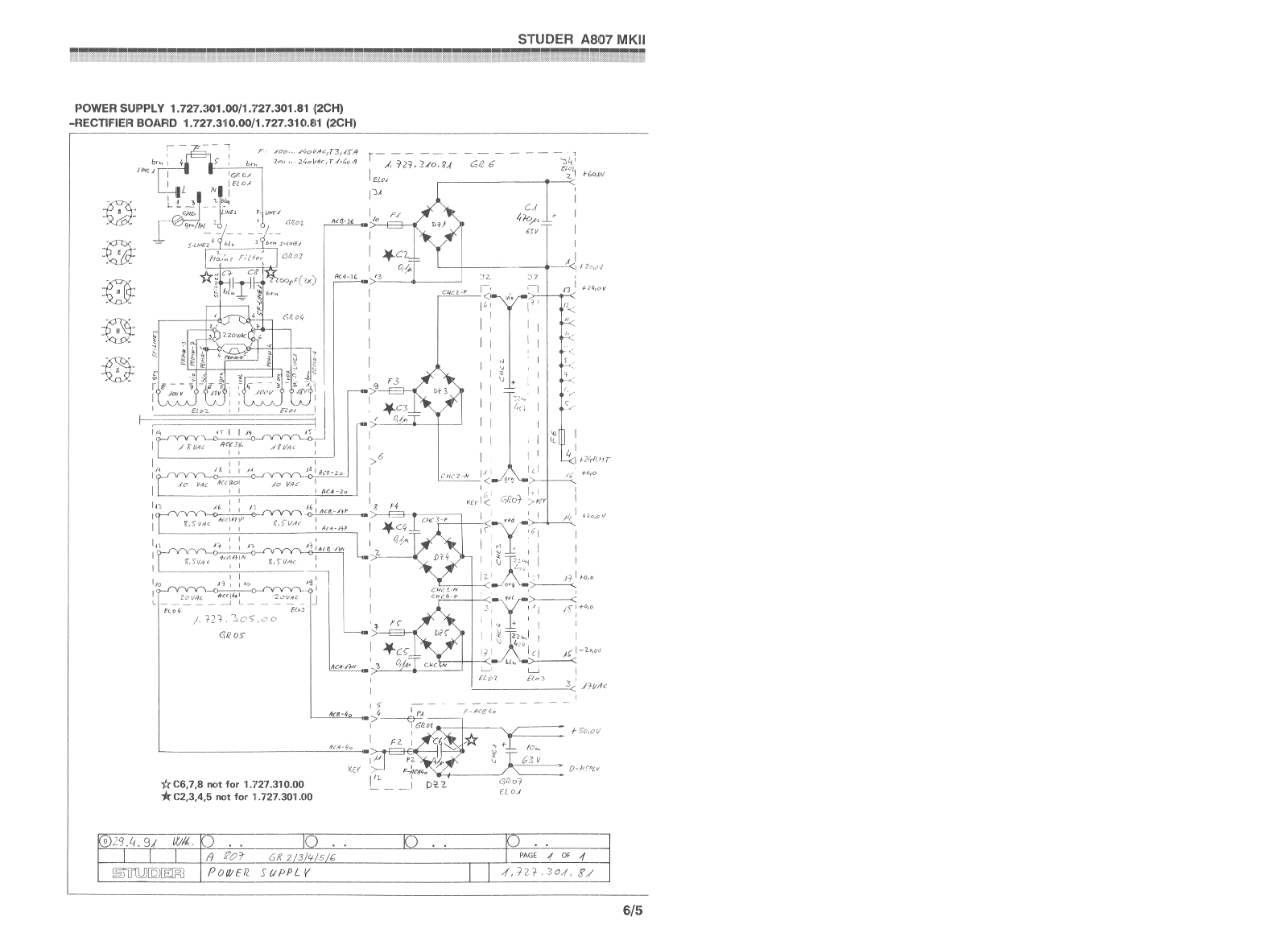 Studer A-807 Mk2 Schematic