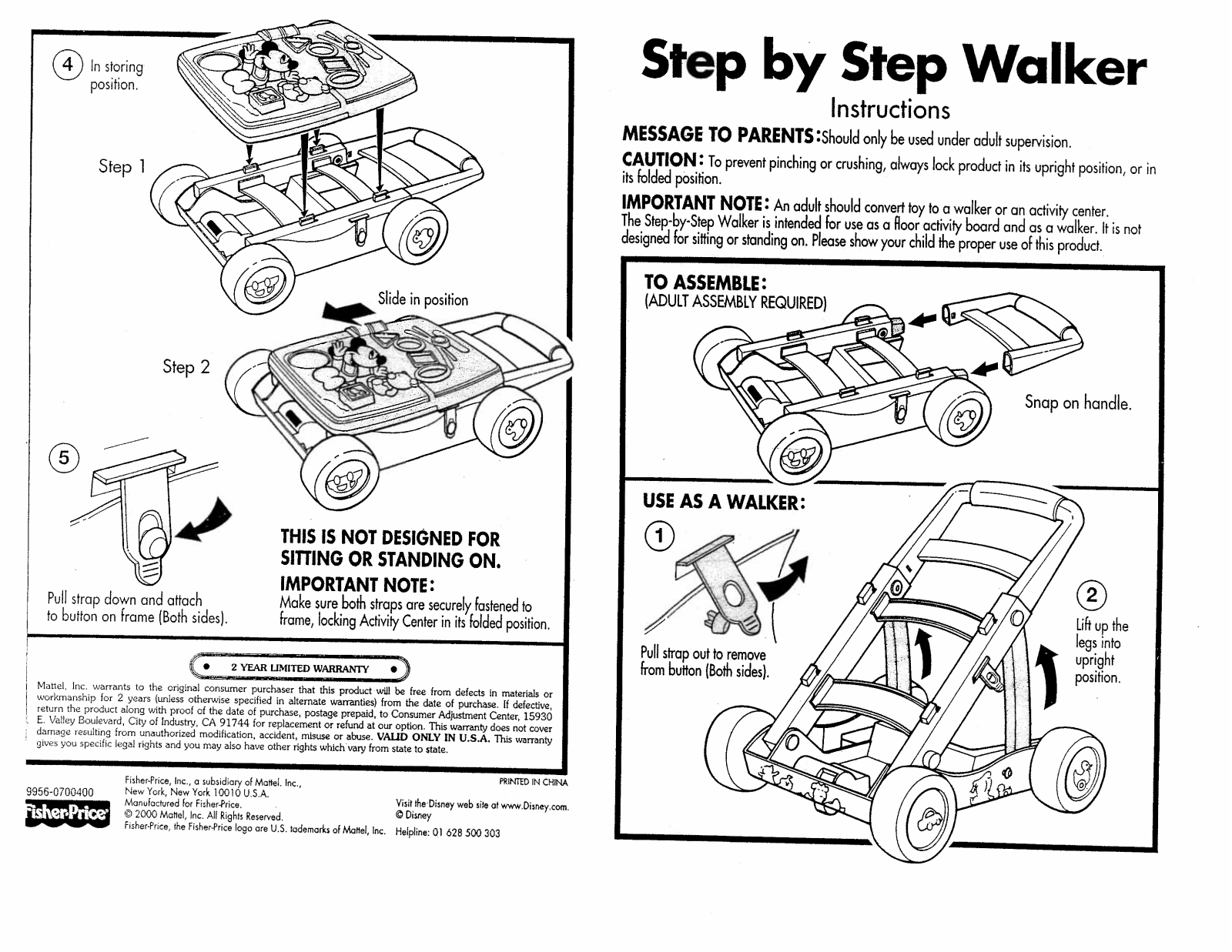 Fisher-Price 89956 Instruction Sheet