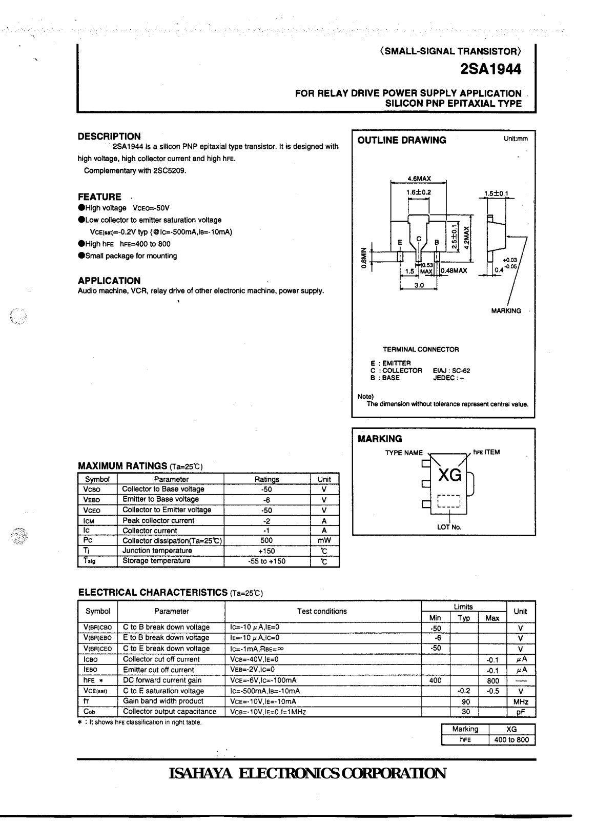 Datasheet 2sa1944 Datasheet - ManualMachine.com