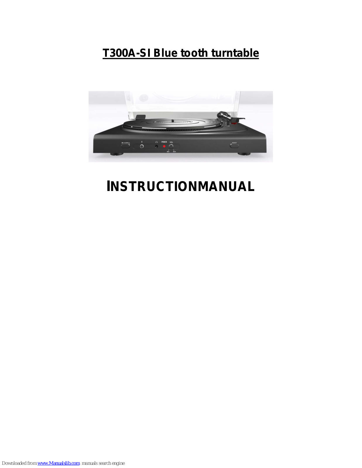 Crosley T300A-SI Instruction Manual