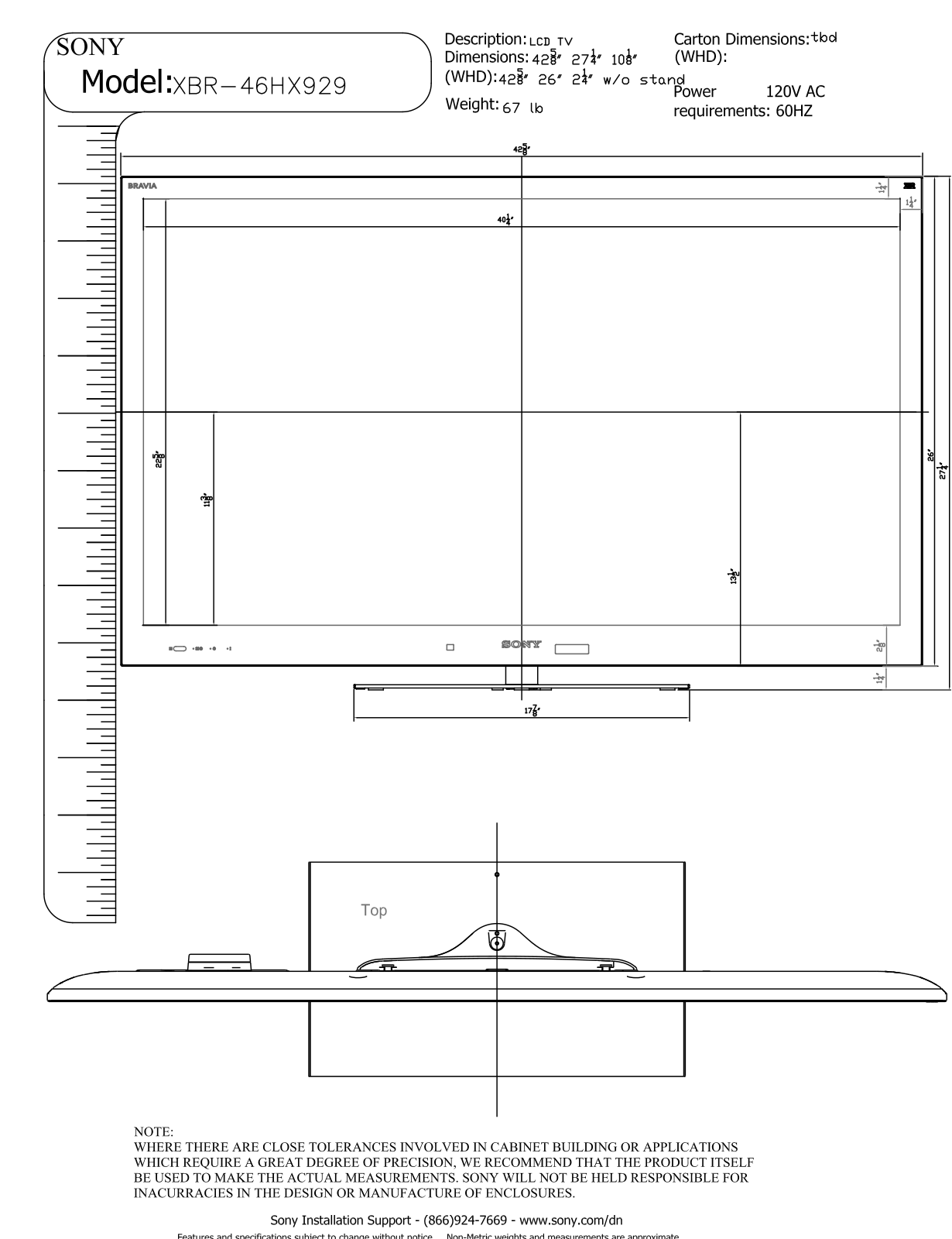 Sony XBR-46HX929 SCHEMATICS