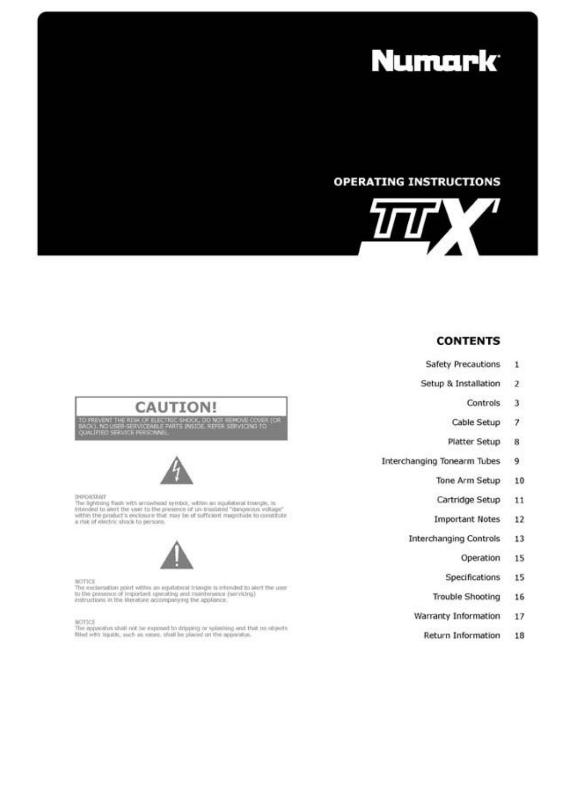 Numark TTX1 User Manual