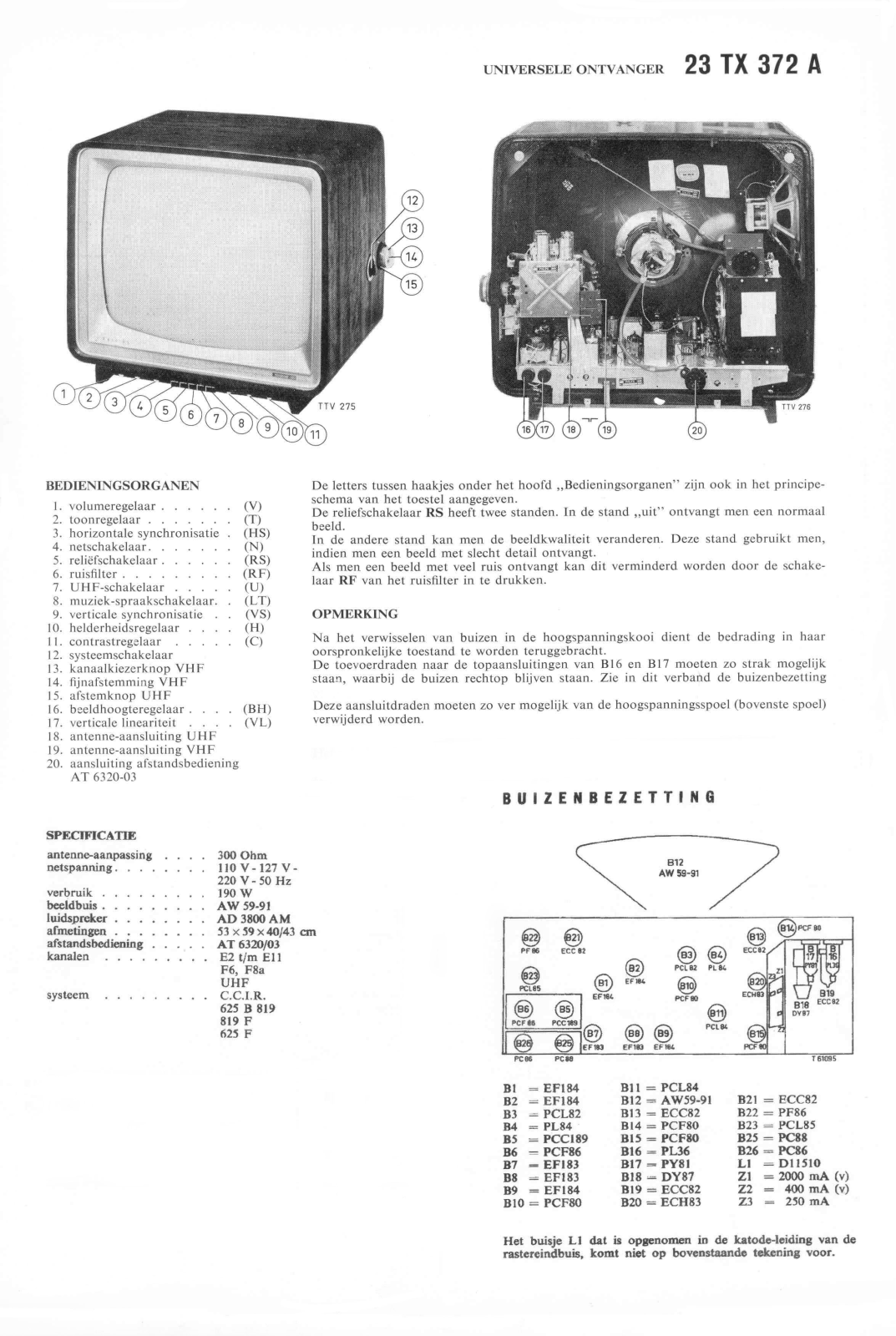 Philips 23tx372a Schematic