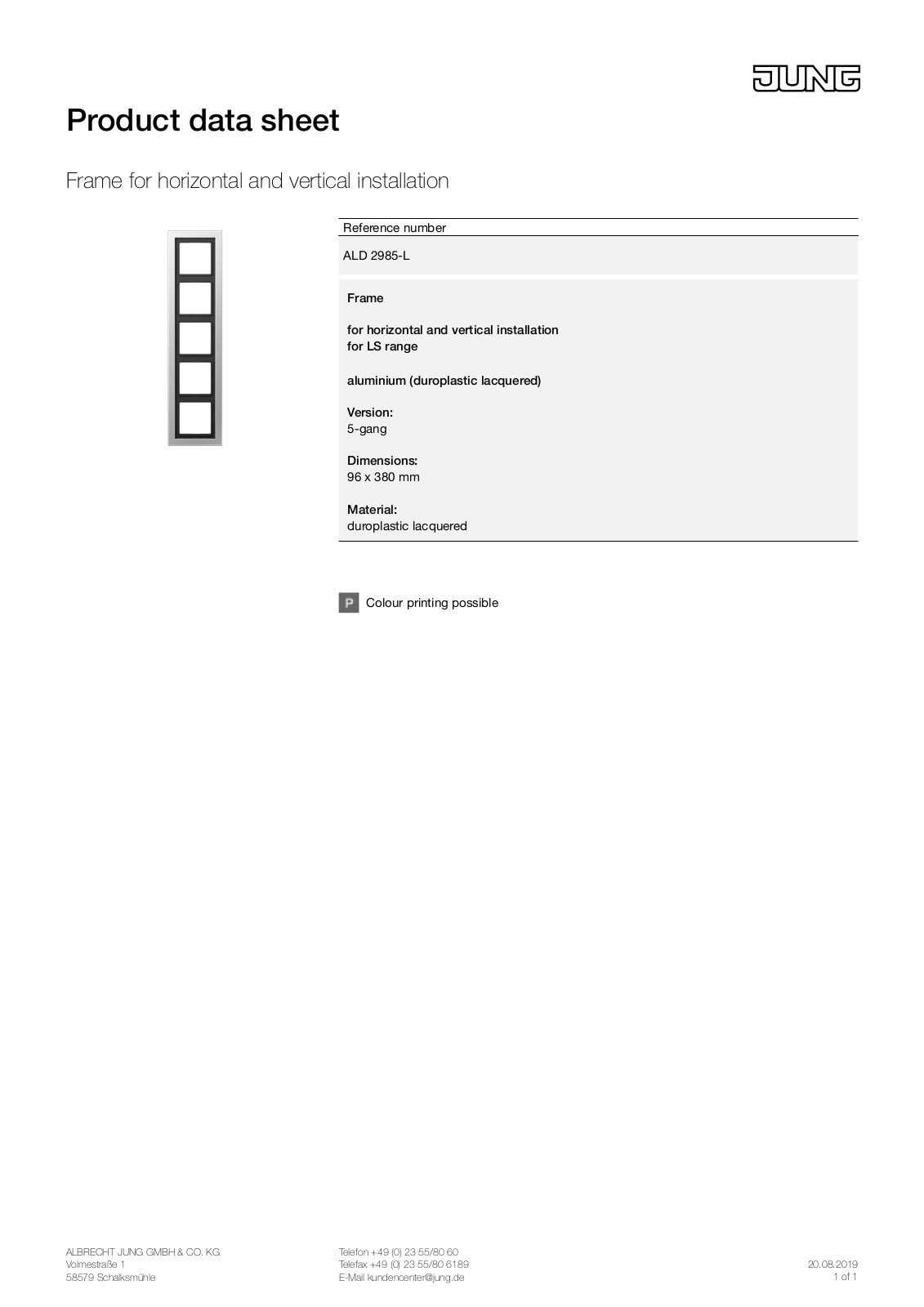 Jung ALD 2985-L User Manual