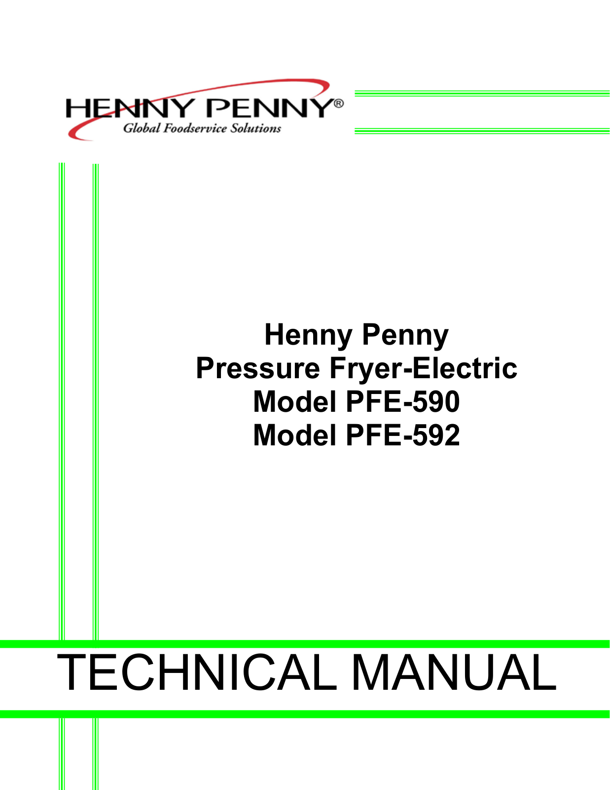 Henny Penny PFE-590 Service Manual