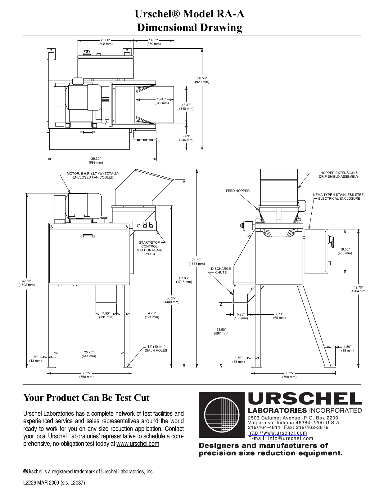 Urschel RA-A Parts Diagram