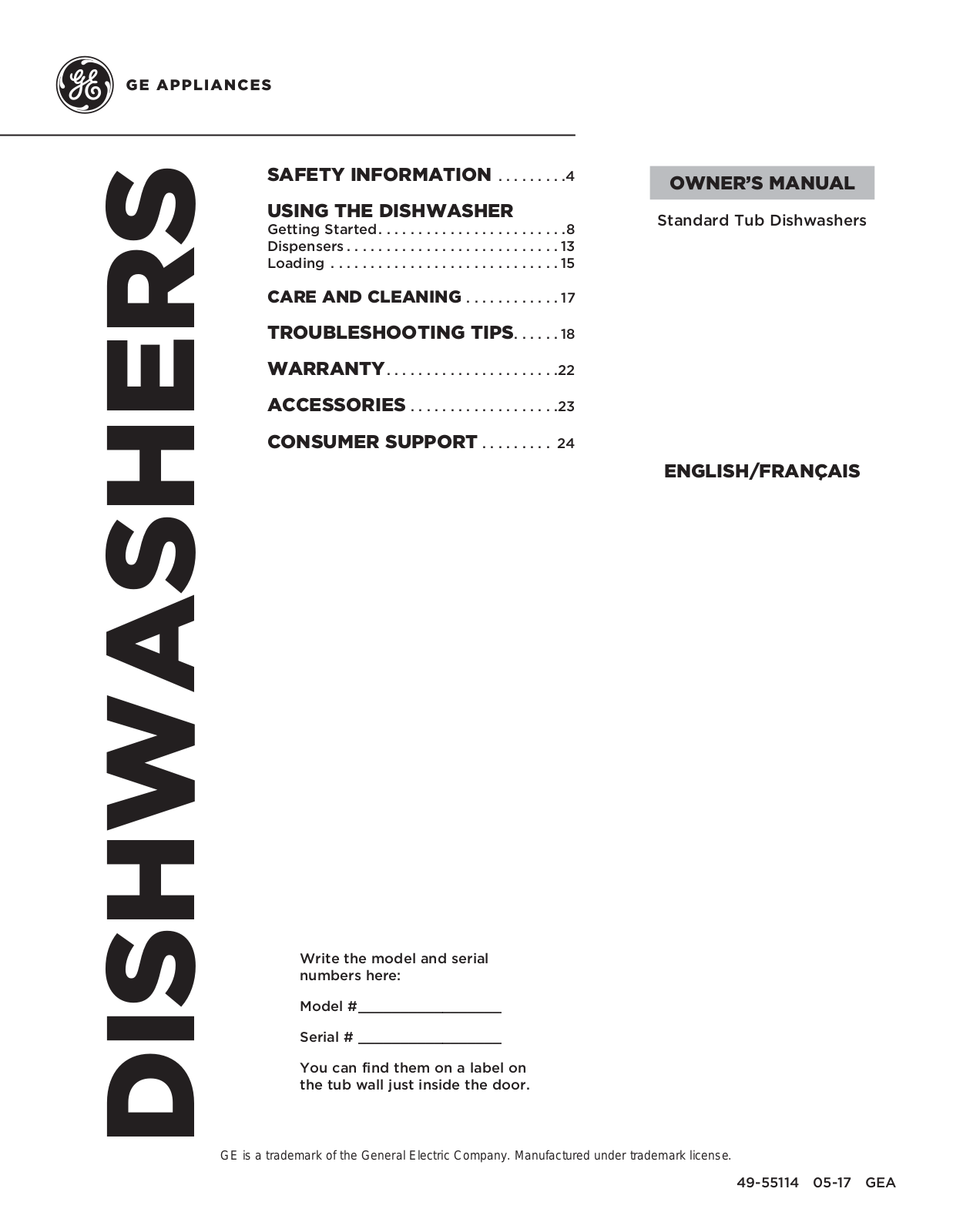 Hotpoint HDA2100HCC, HDA3600HBB, GSM2260VSS Owners Manual