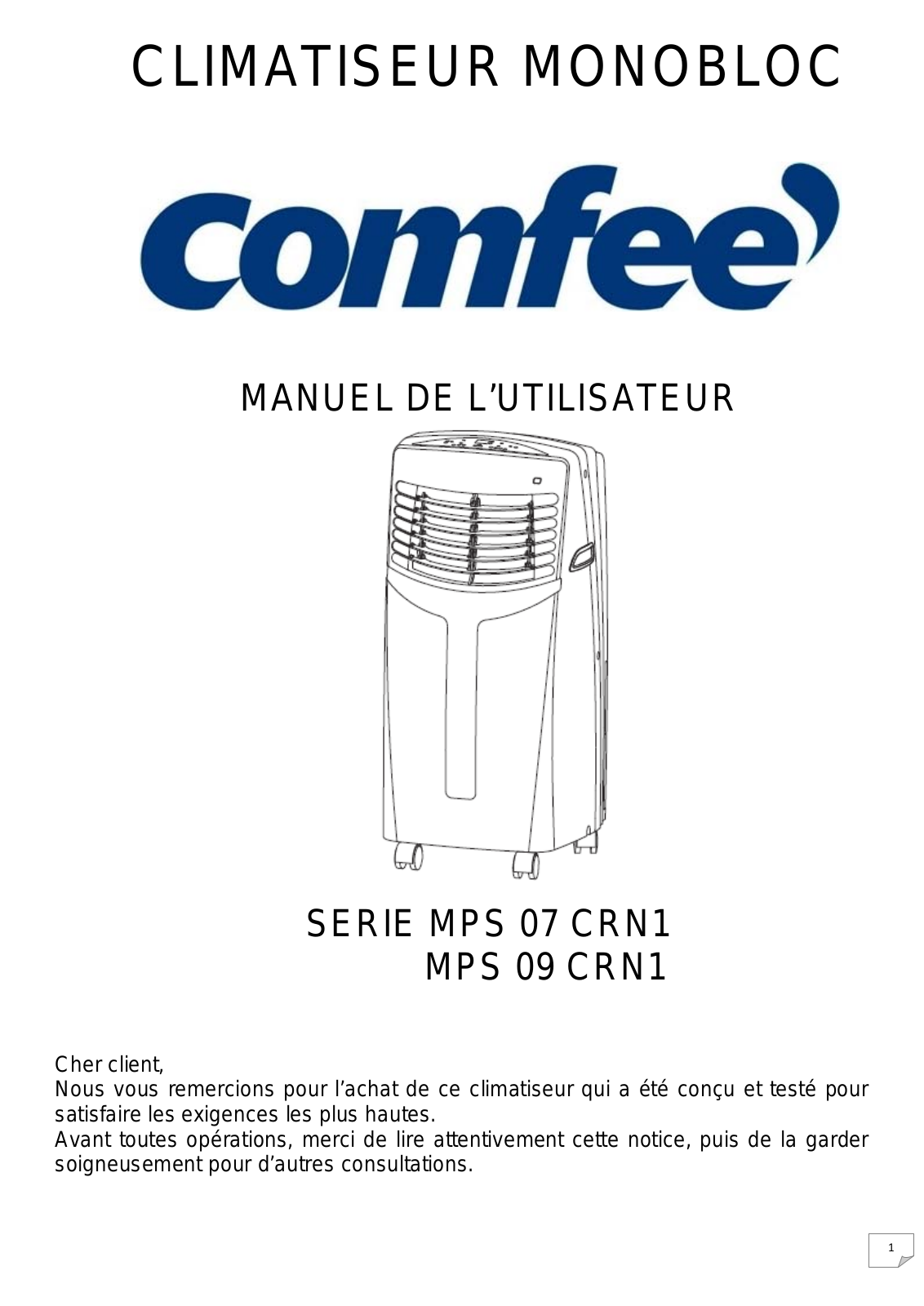 COMFEE MPS 07 CRN1, MPS 09 CRN1 User Manual