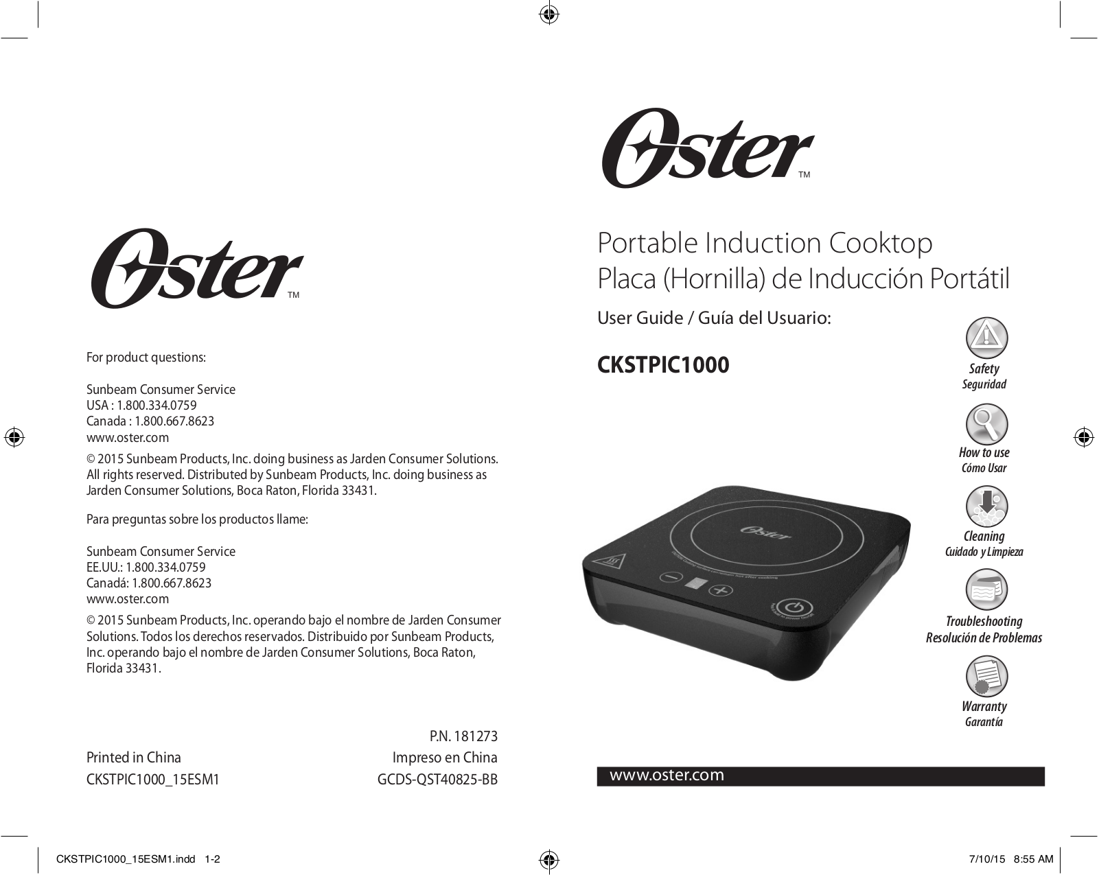 Oster CKSTPIC1000 User Guide