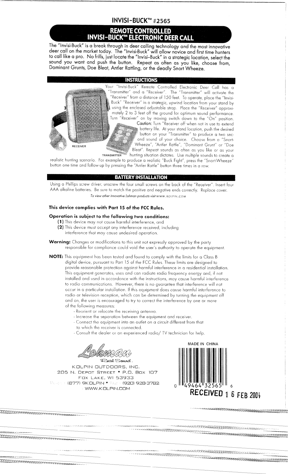 Nationbond Enterprise 2565IB User Manual