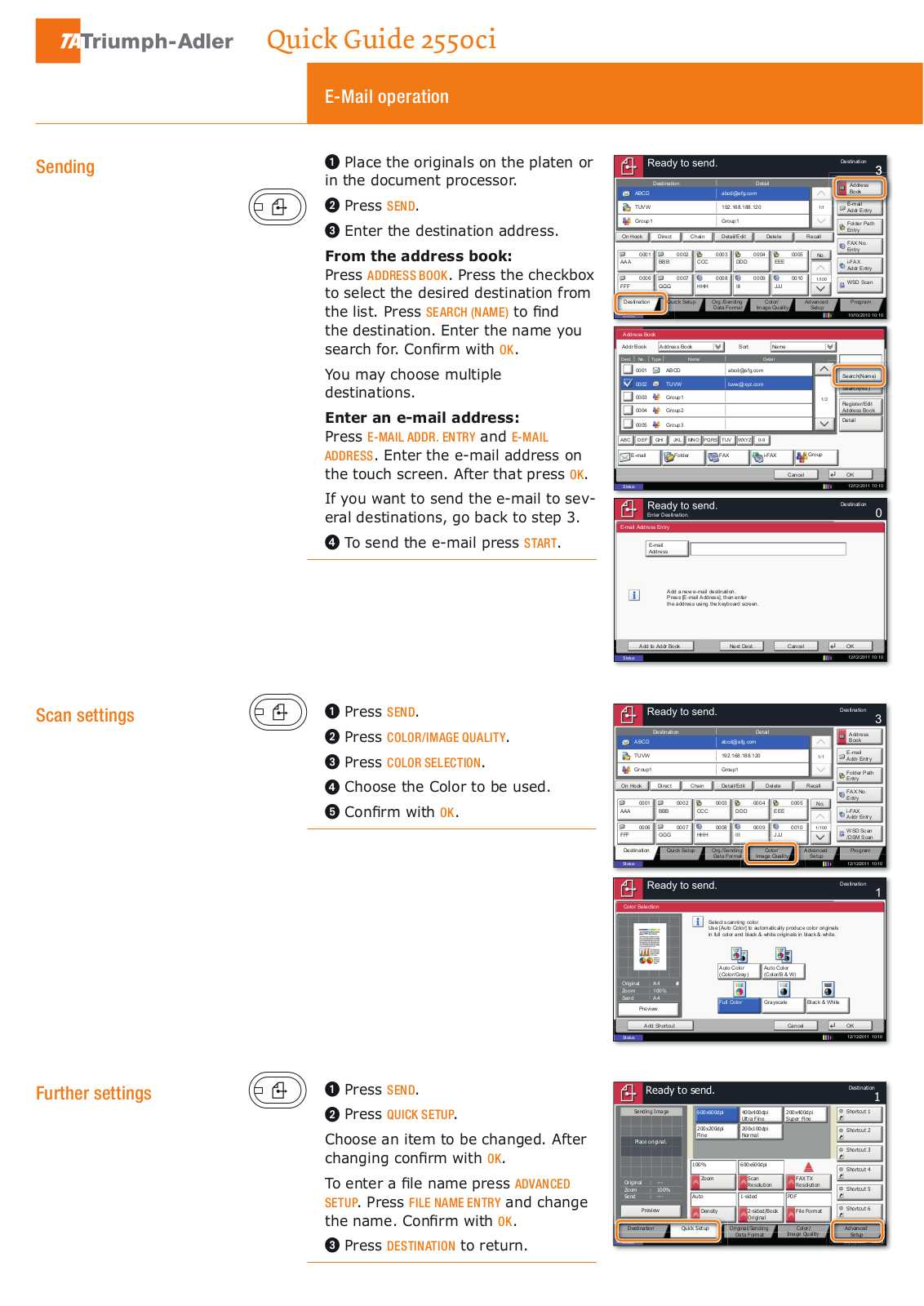 TA Triumph-Adler 2550ci User Manual