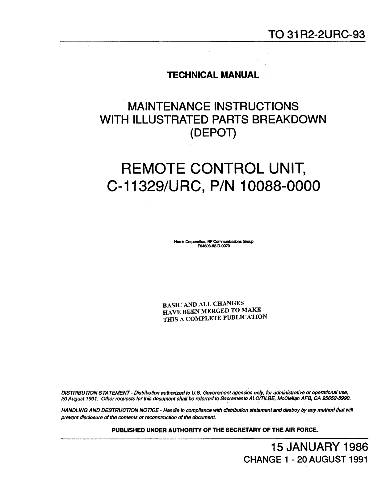 Harris 31r2 2urc 93 schematic