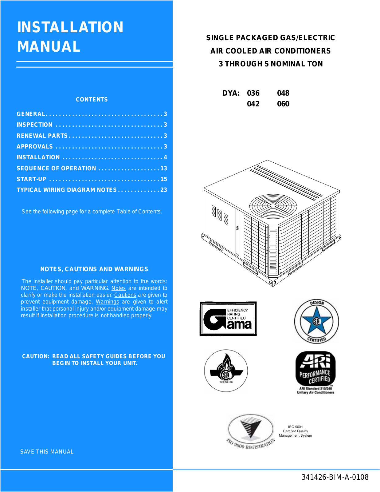 Johnson Controls 341426-BIM-A-0108 User Manual