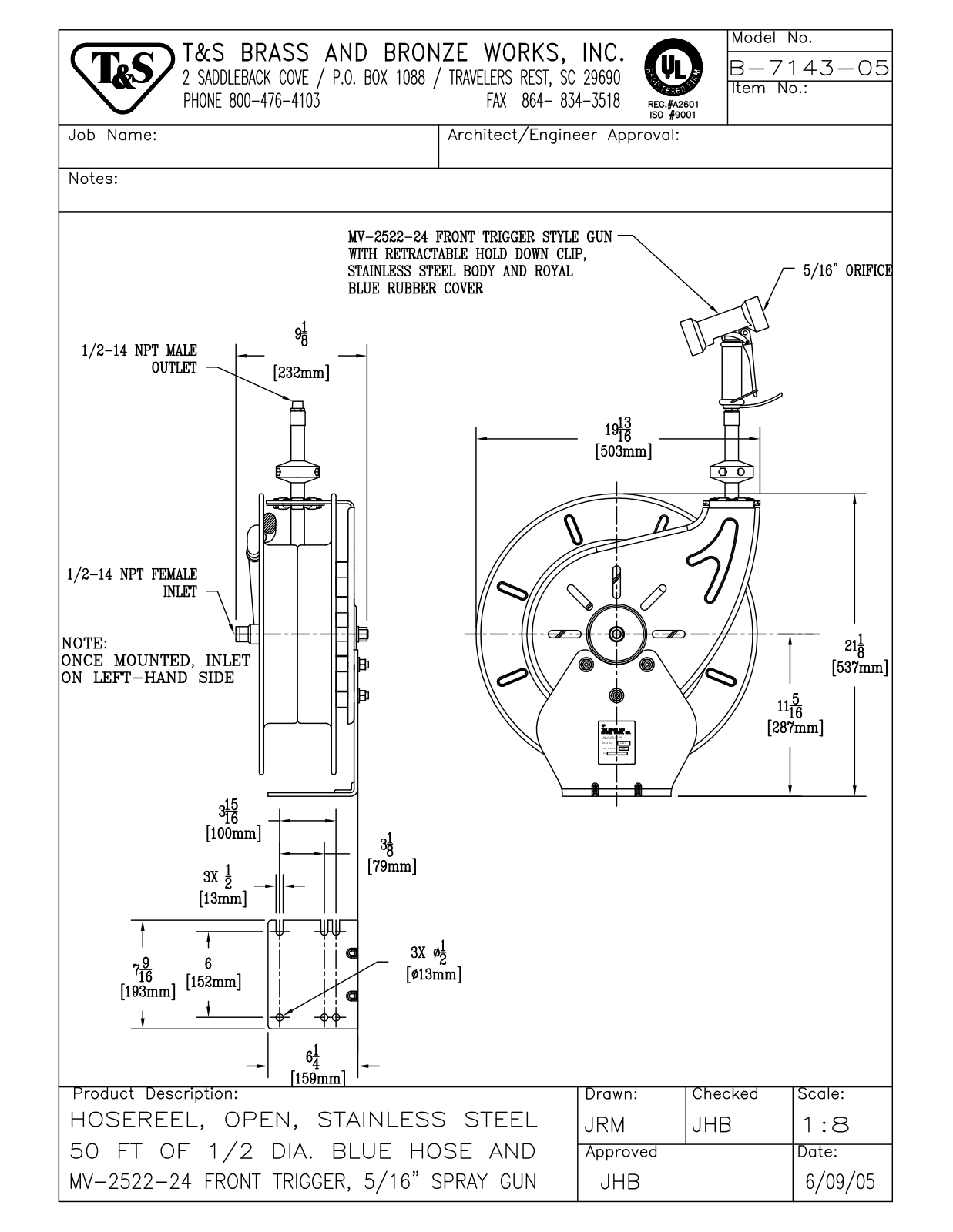 T&S Brass Manuals B-7143-05 User Manual