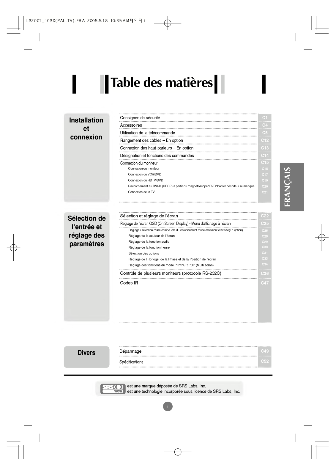 LG L3200TFS User Manual