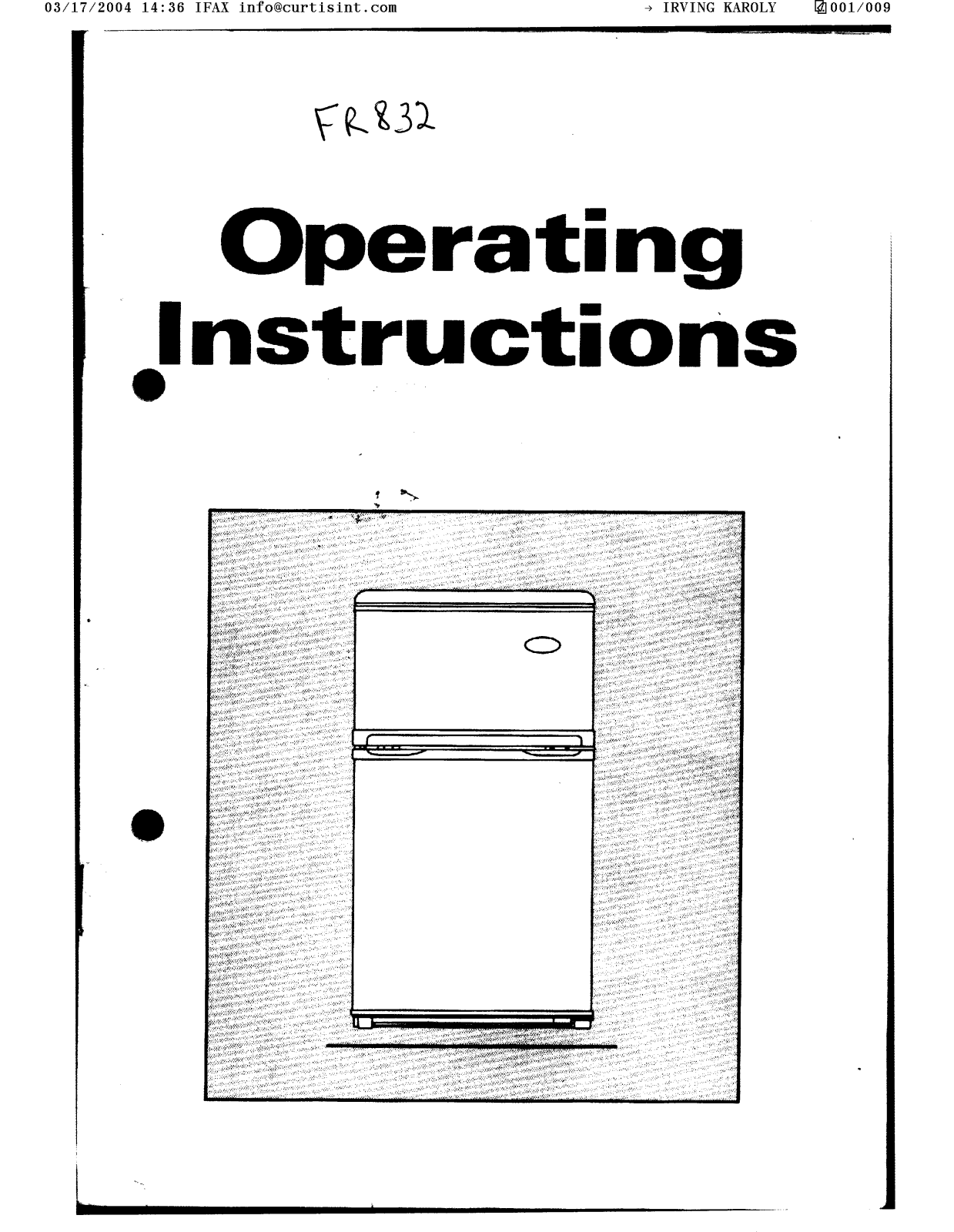 CURTIS FR832 User Manual