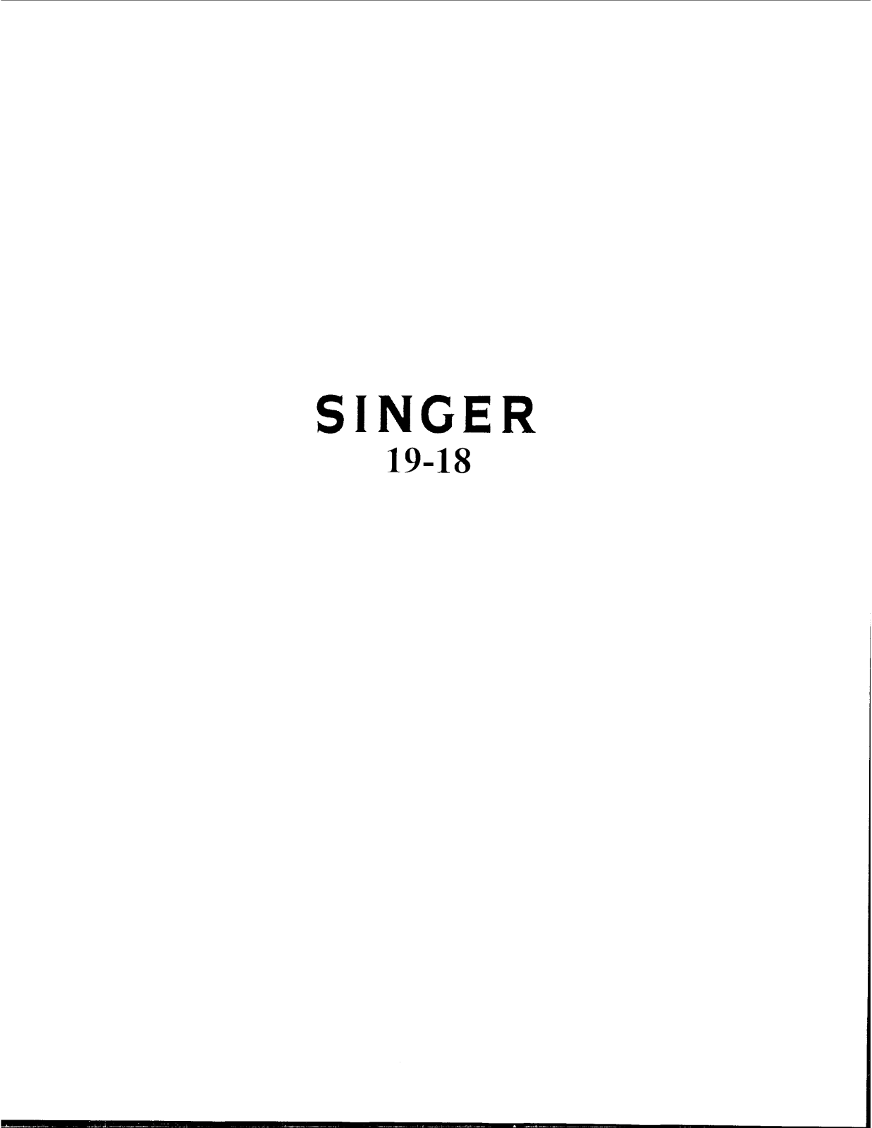 Singer 19-18 User Manual