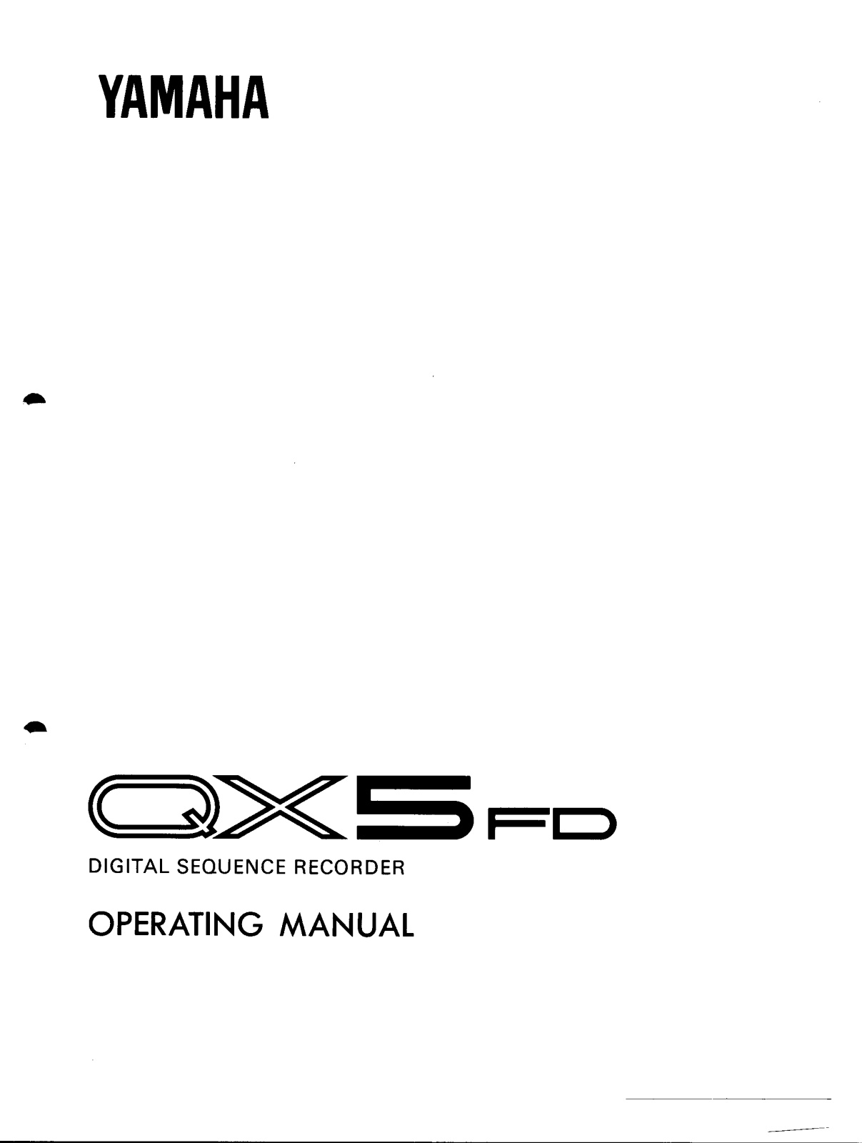 Yamaha QX5FD Owner's Manual