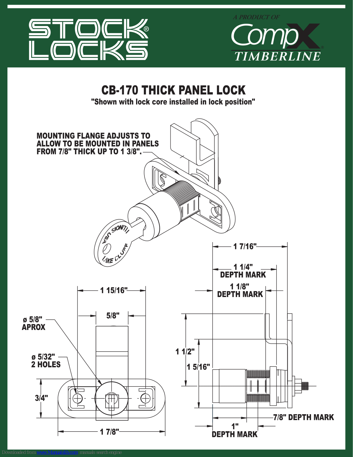 Stock Loks CB-170 Instruction Sheet - ManualMachine.com