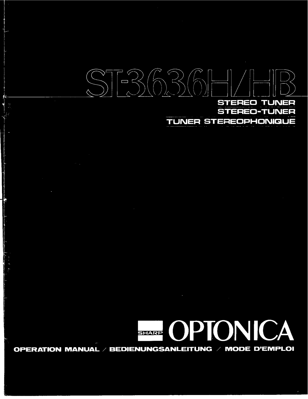 Sharp ST-3636H, ST-3636HB User Manual