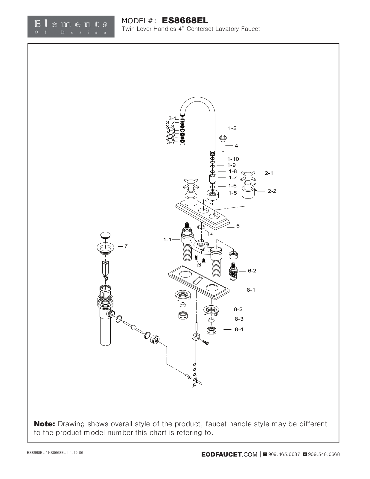 Elements of Design EDE1490 Service Parts - ManualMachine.com