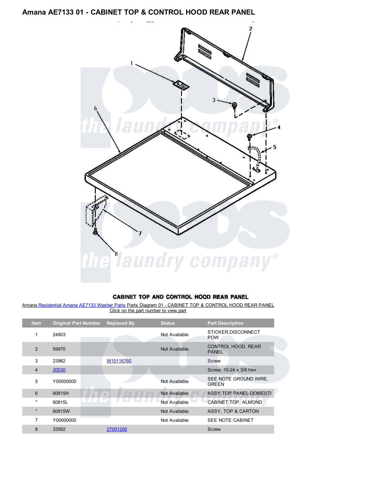 Amana AE7133 Parts Diagram