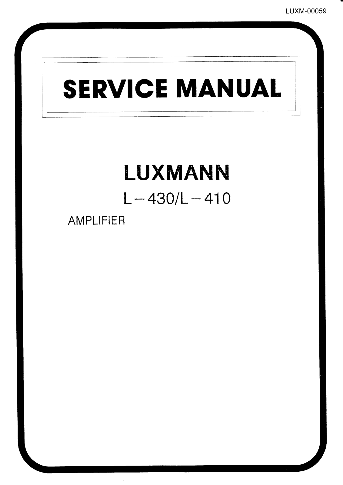 Luxman L-410, L-430 Service manual