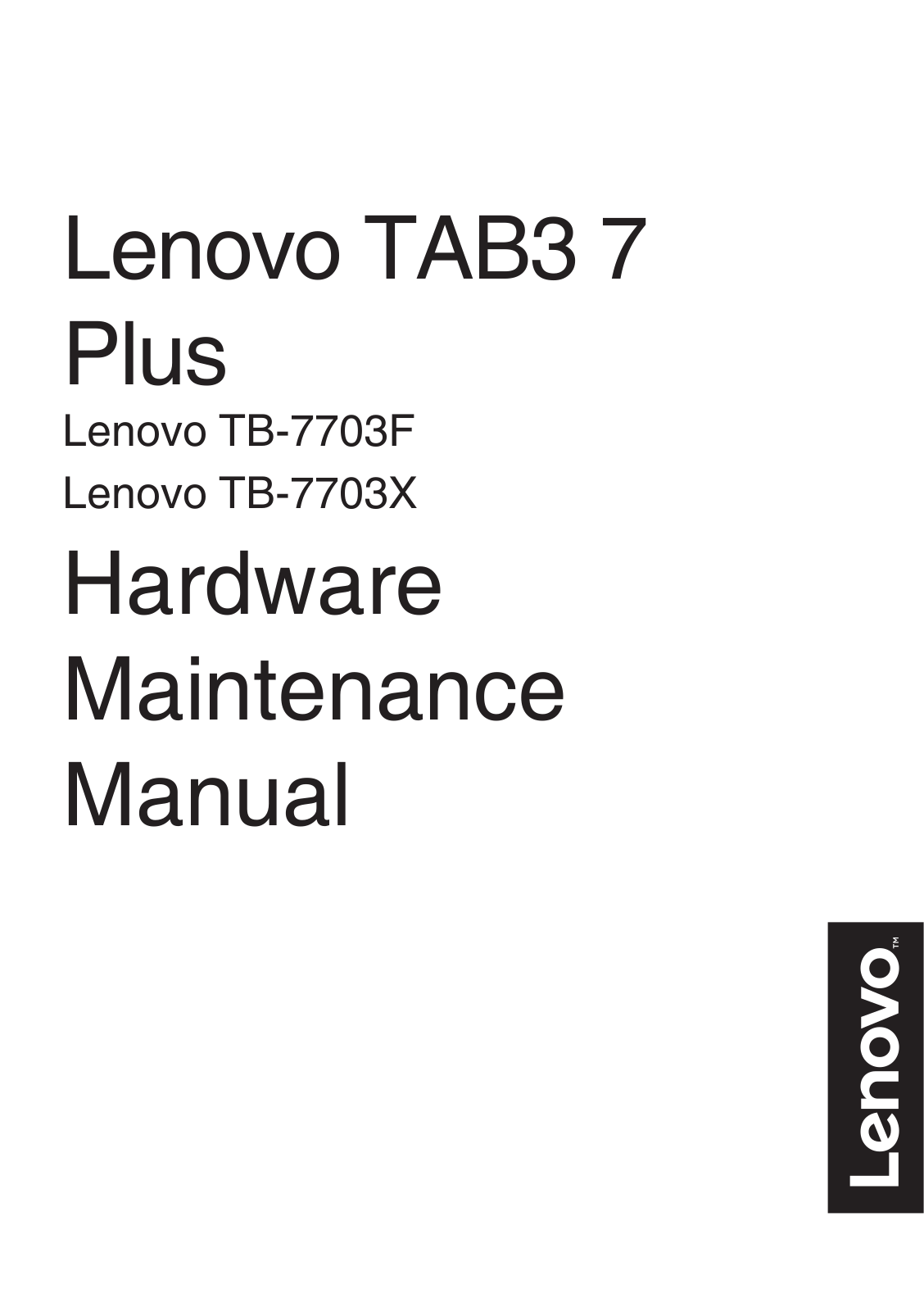 Lenovo TB-7703X, TB-7703F User Manual