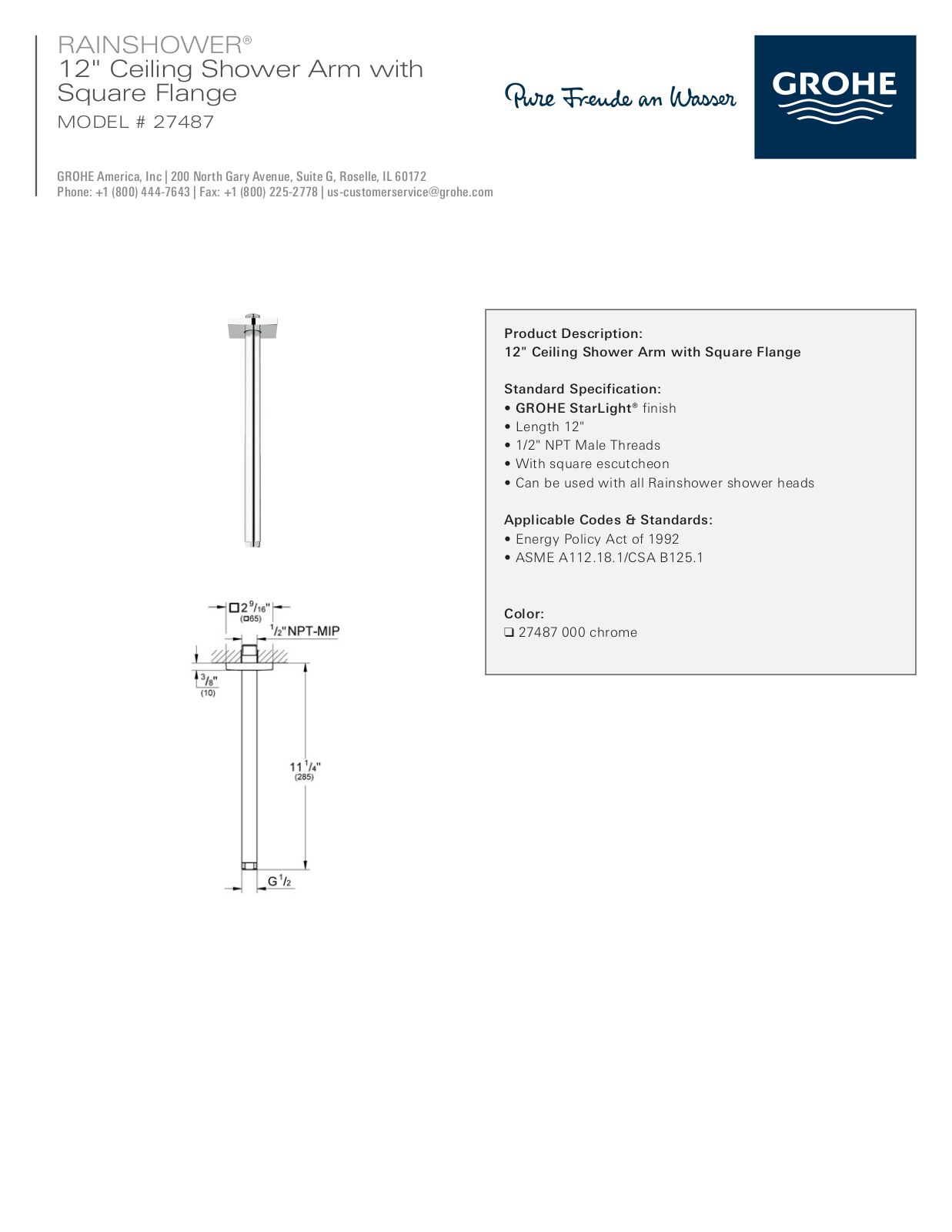 GROHE GRH4740 Specifications - ManualMachine.com