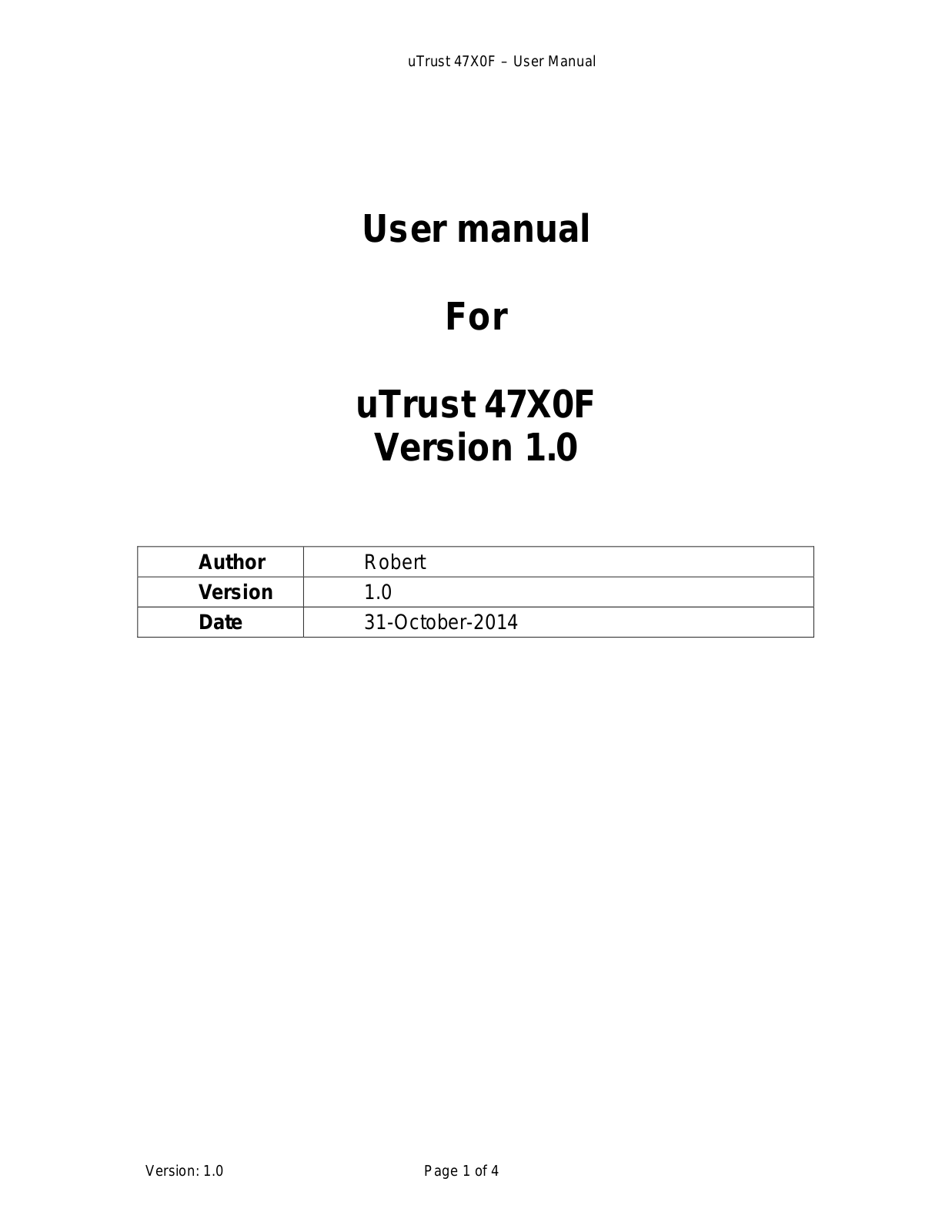 Identiv UTRUST47X0F-01 User Manual