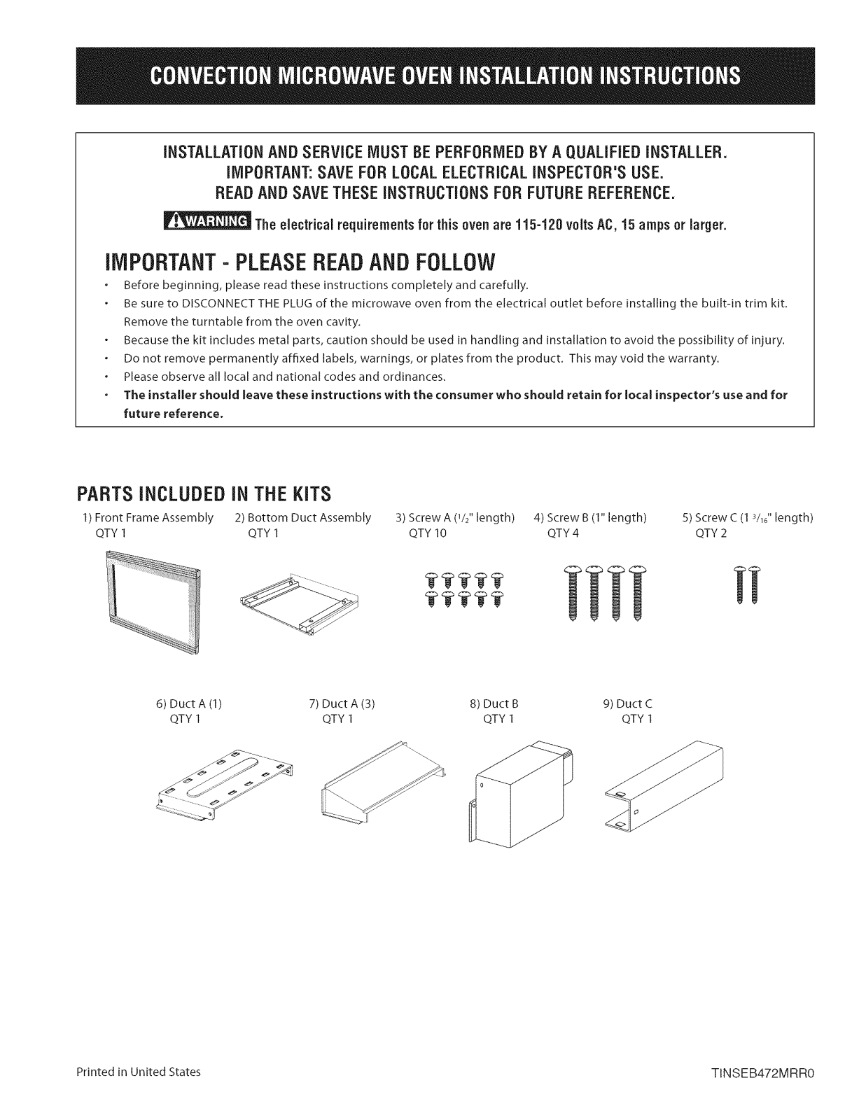 Electrolux E30MO65GSSA Installation Guide - ManualMachine.com