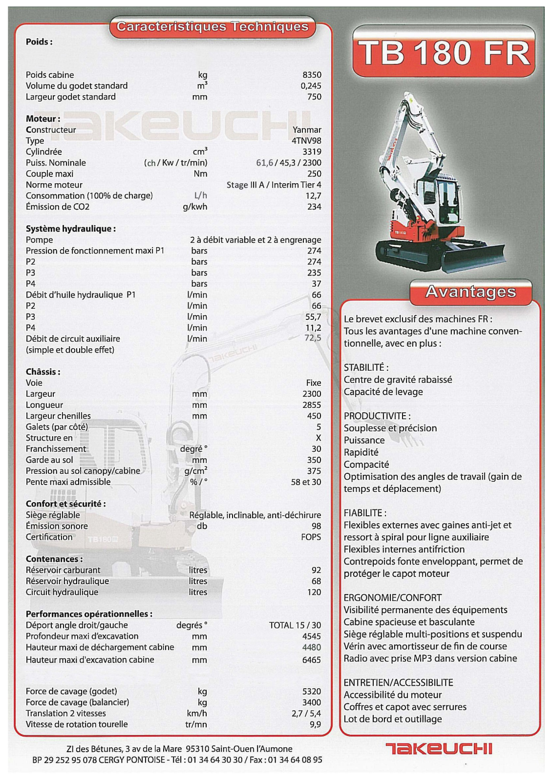 Takeuchi TB 180 FR BROCHURE