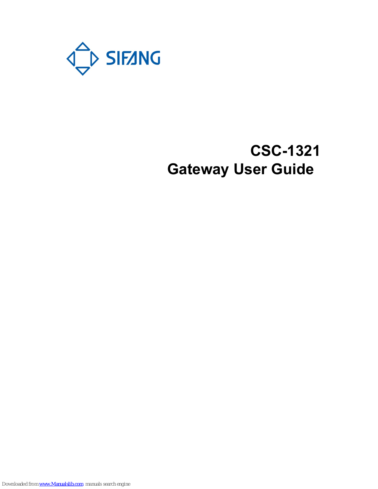 SIFANG CSC-1321 User Manual - ManualMachine.com