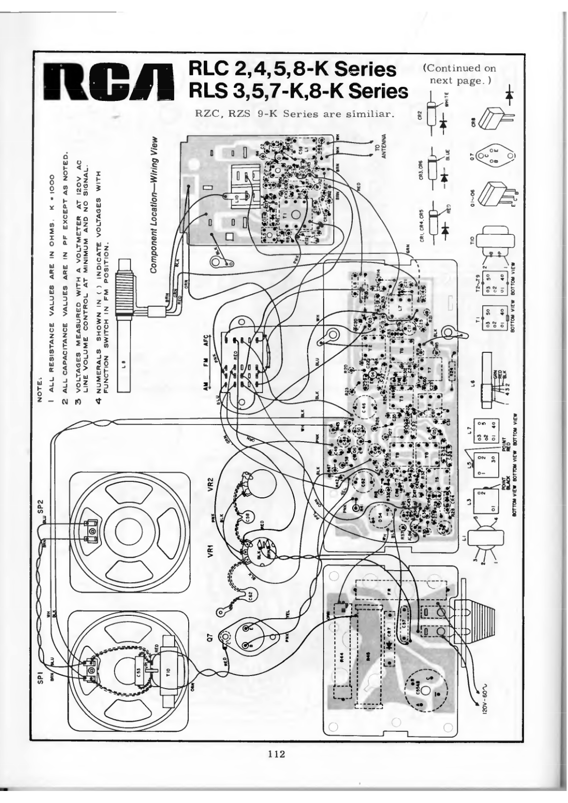 RCA RLC2, RLC4, RLC5, RLC8-K, RLS3 Schematic