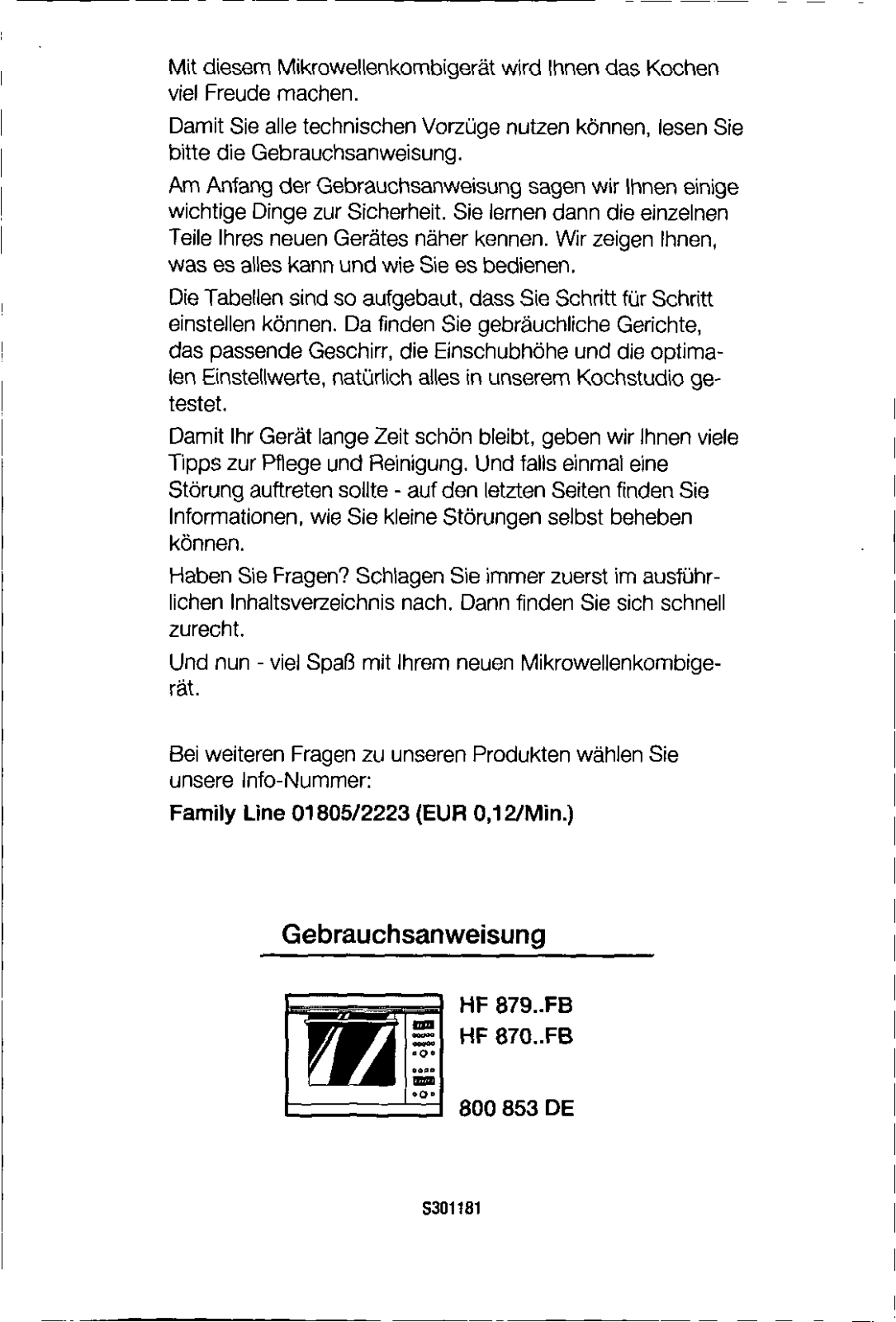 SIEMENS HFT870 User Manual